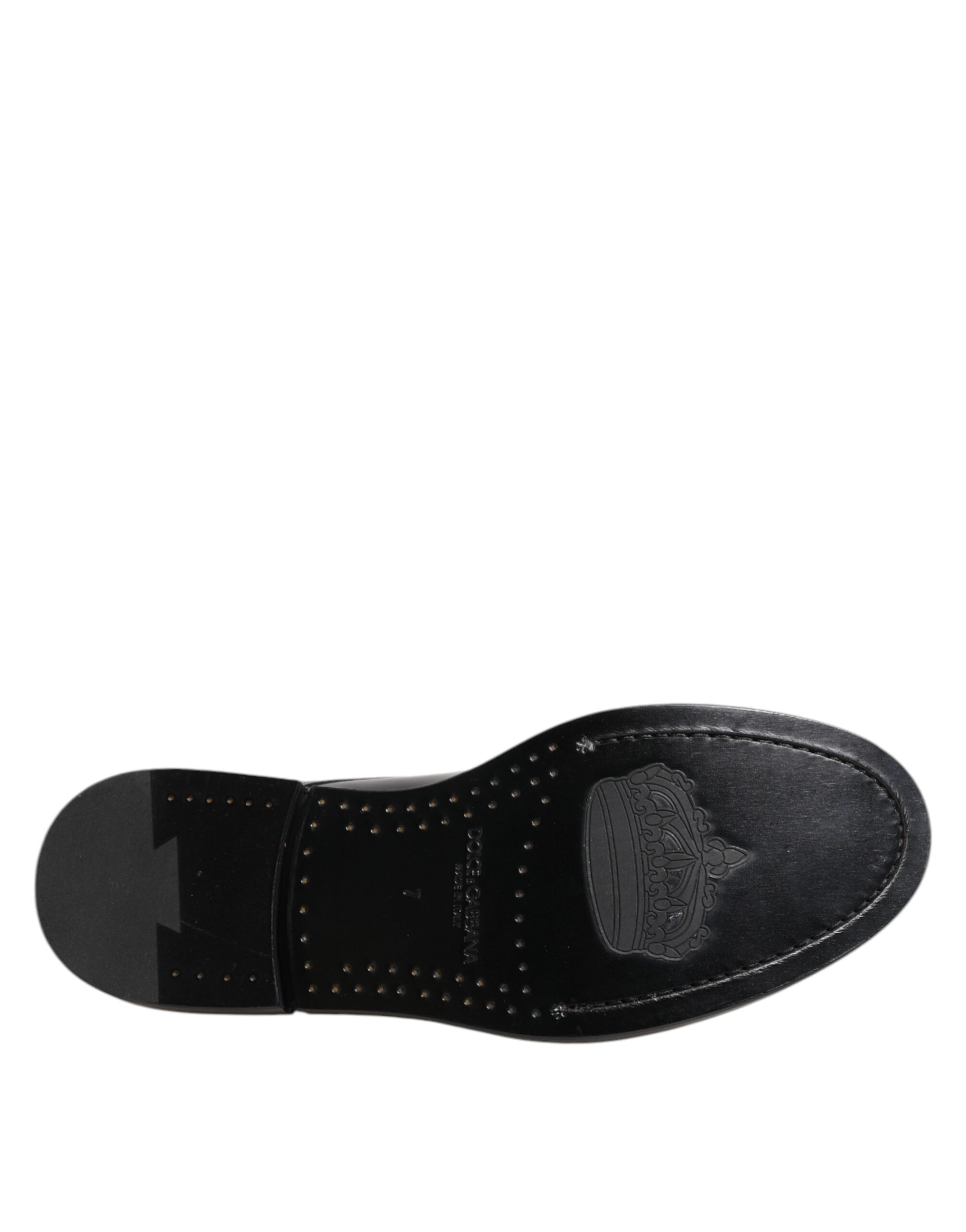 Dolce & Gabbana Black Leather Dress Lace Up Men Formal Shoes