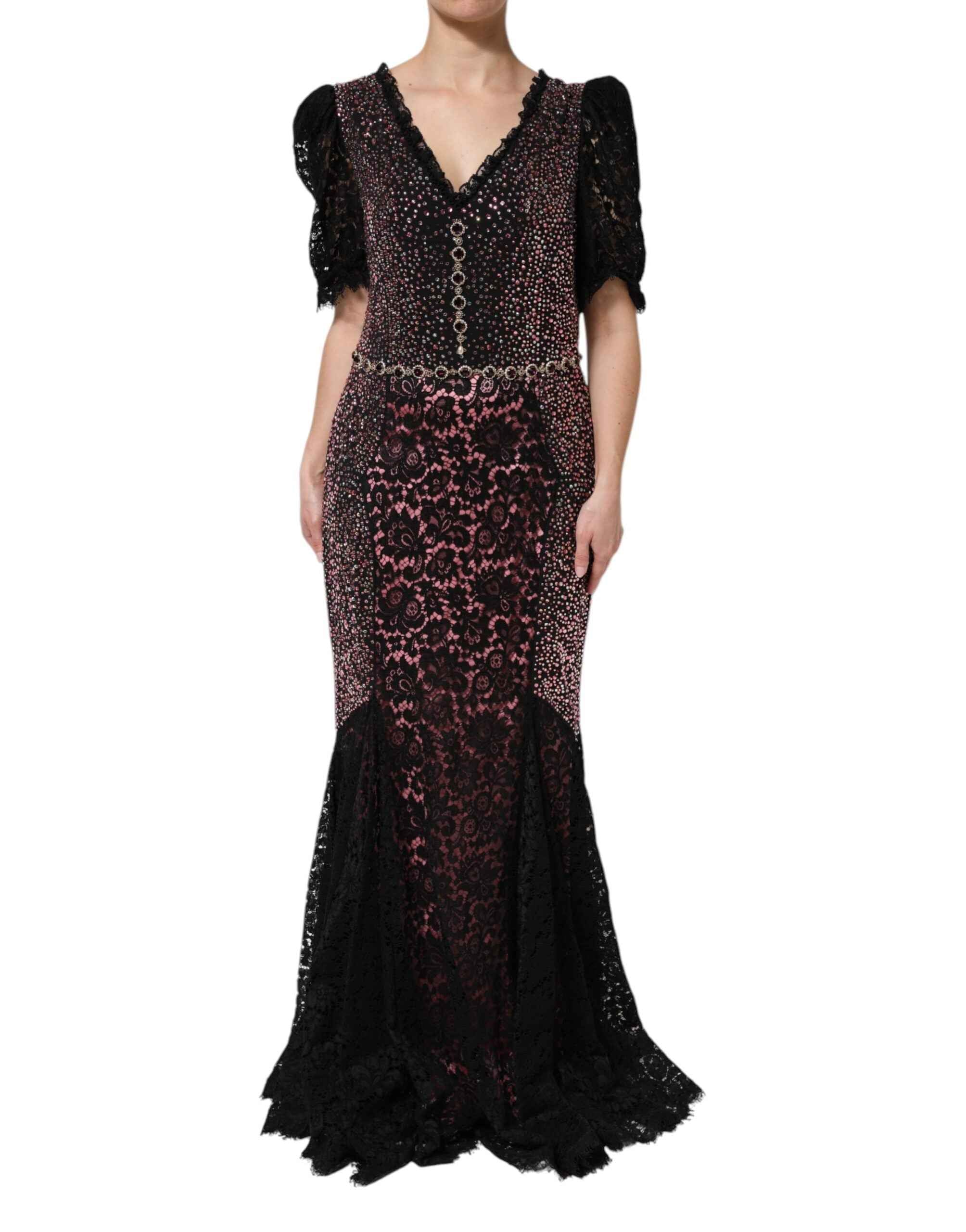 Dolce & Gabbana Multicolor Embellished Mermaid Gown Dress