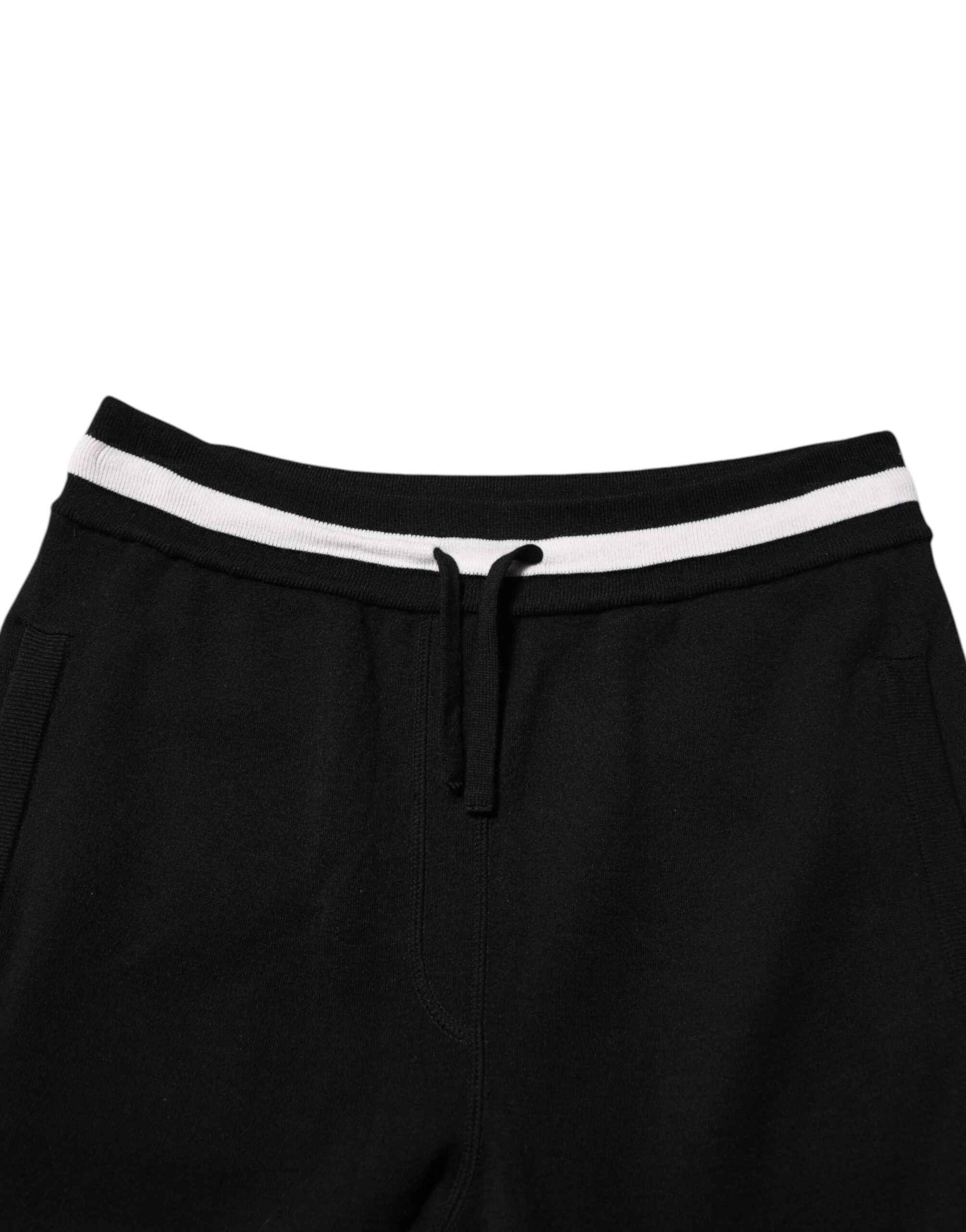 Dolce & Gabbana Black Cotton Men Jogger Sweatpants Pants