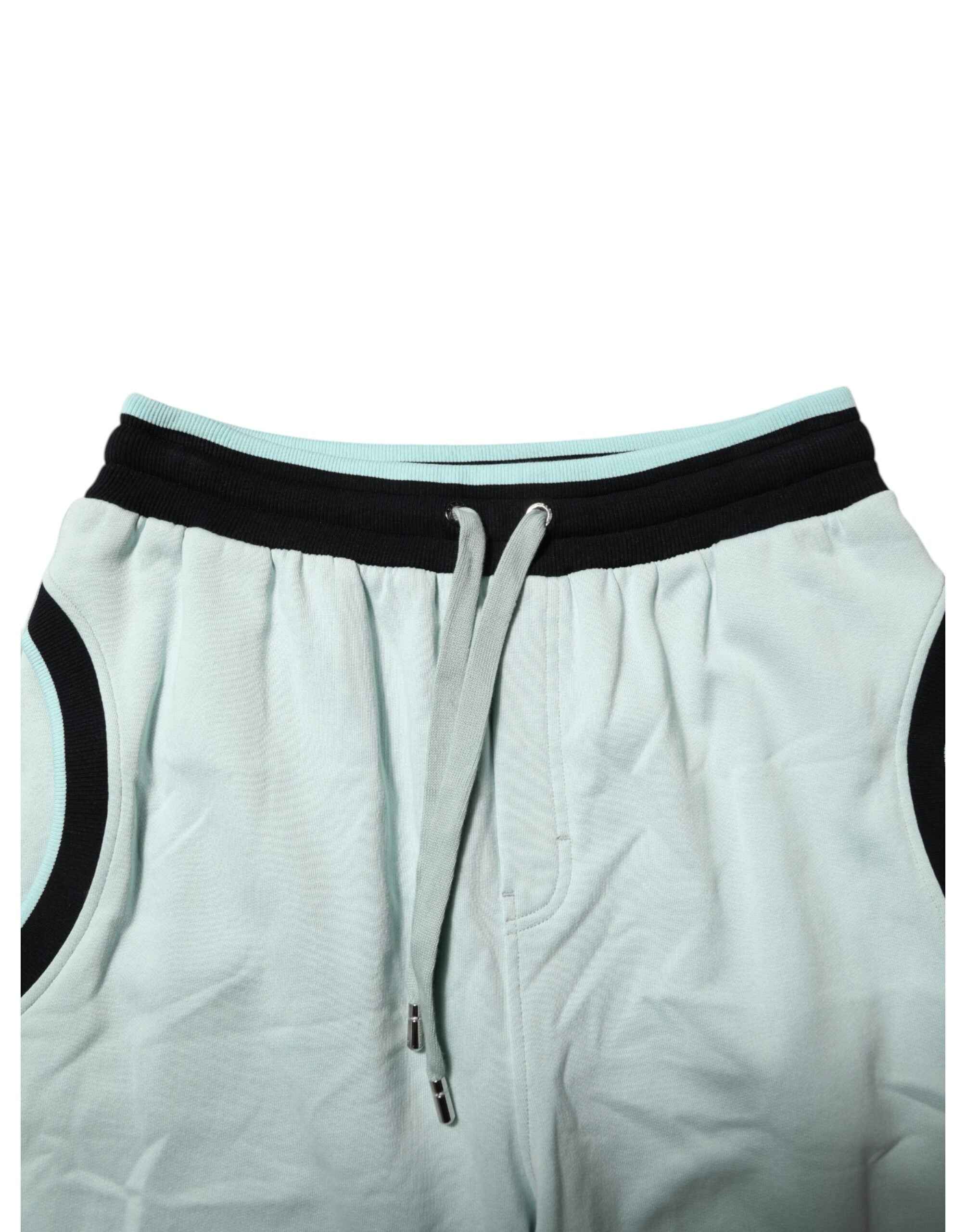 Dolce & Gabbana Light Green Cotton Men Jogger Sweatpants Pants
