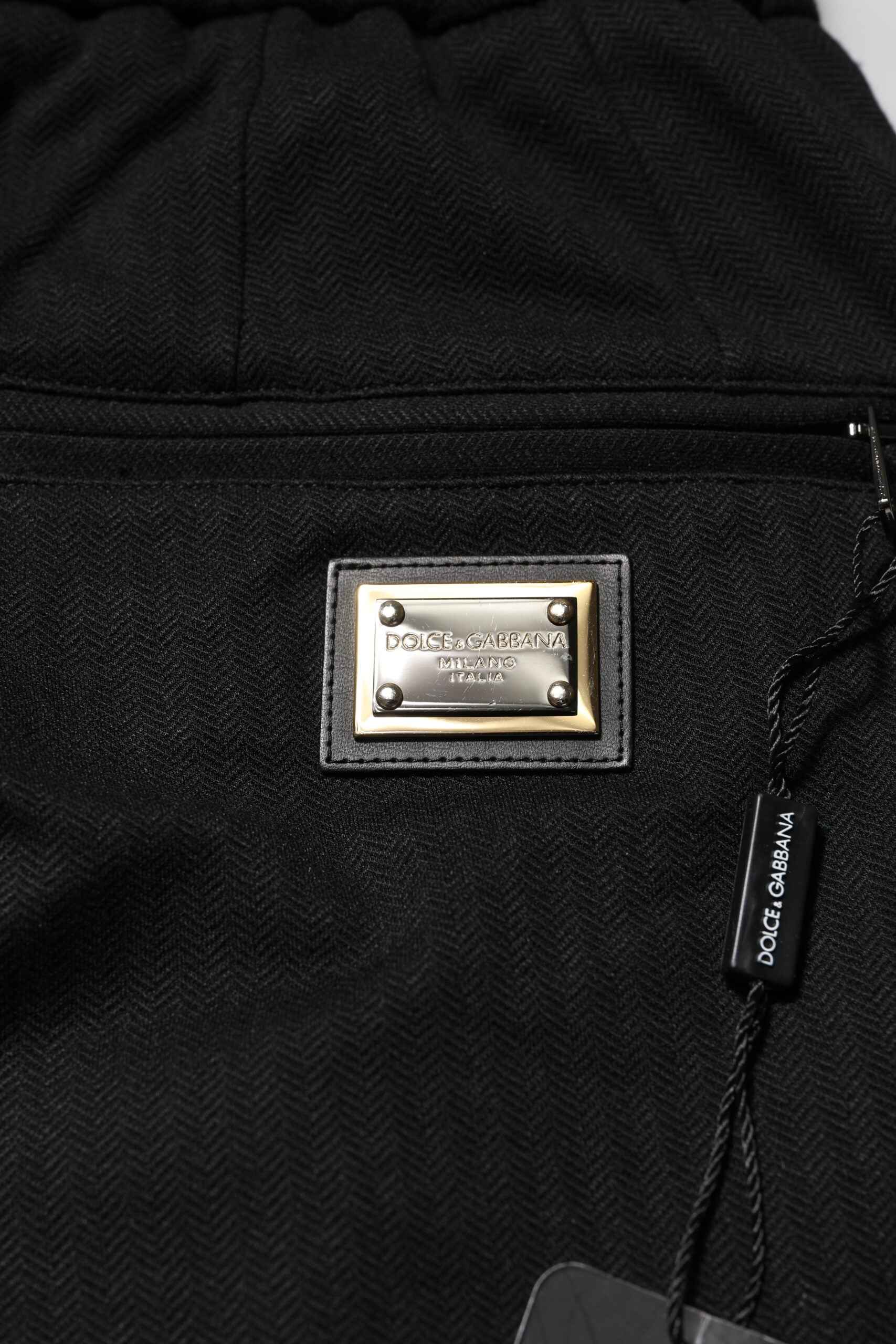 Dolce & Gabbana Black Viscose Drawstring Men Jogger Pants