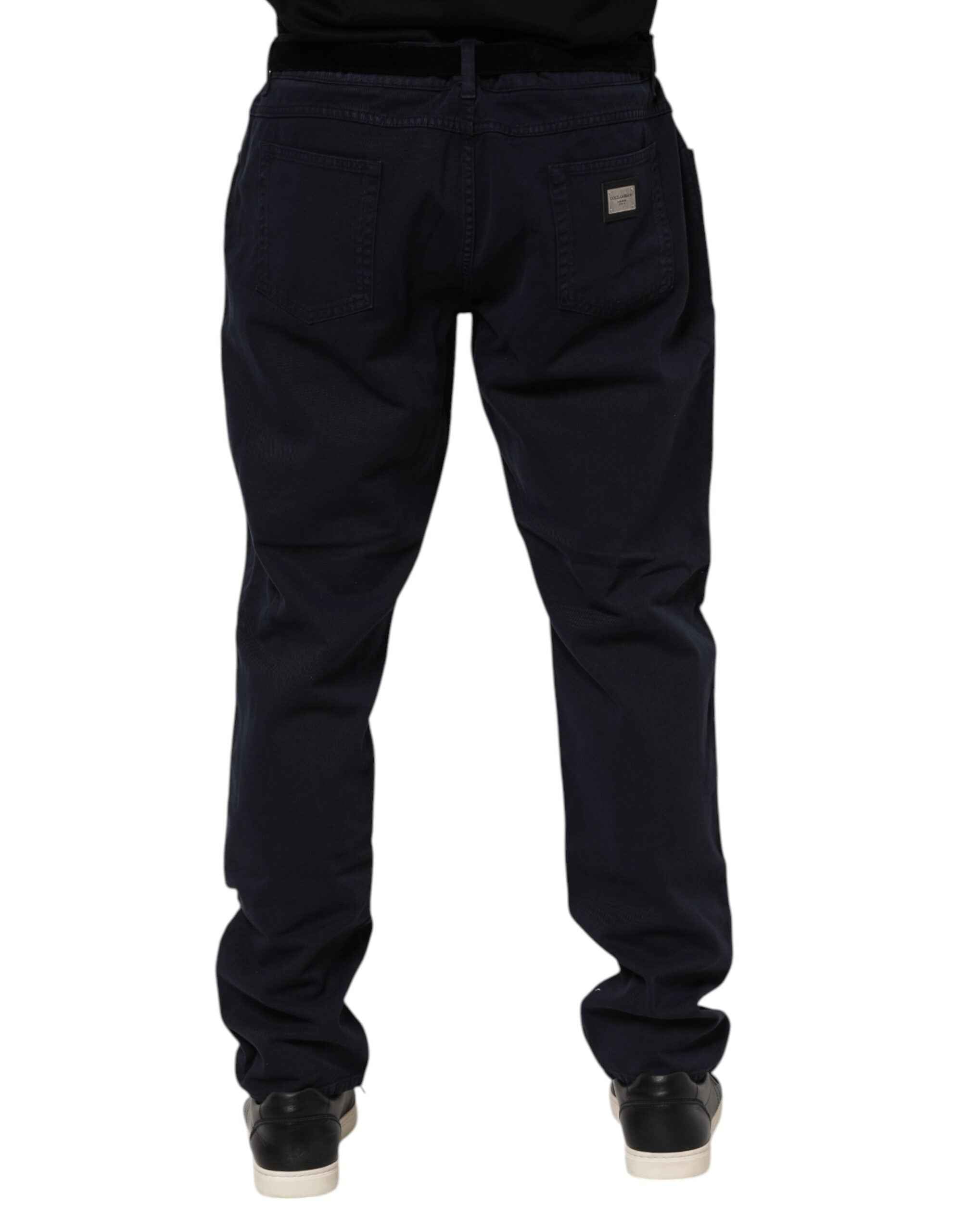 Dolce & Gabbana Black Cotton Tapered Denim Jeans