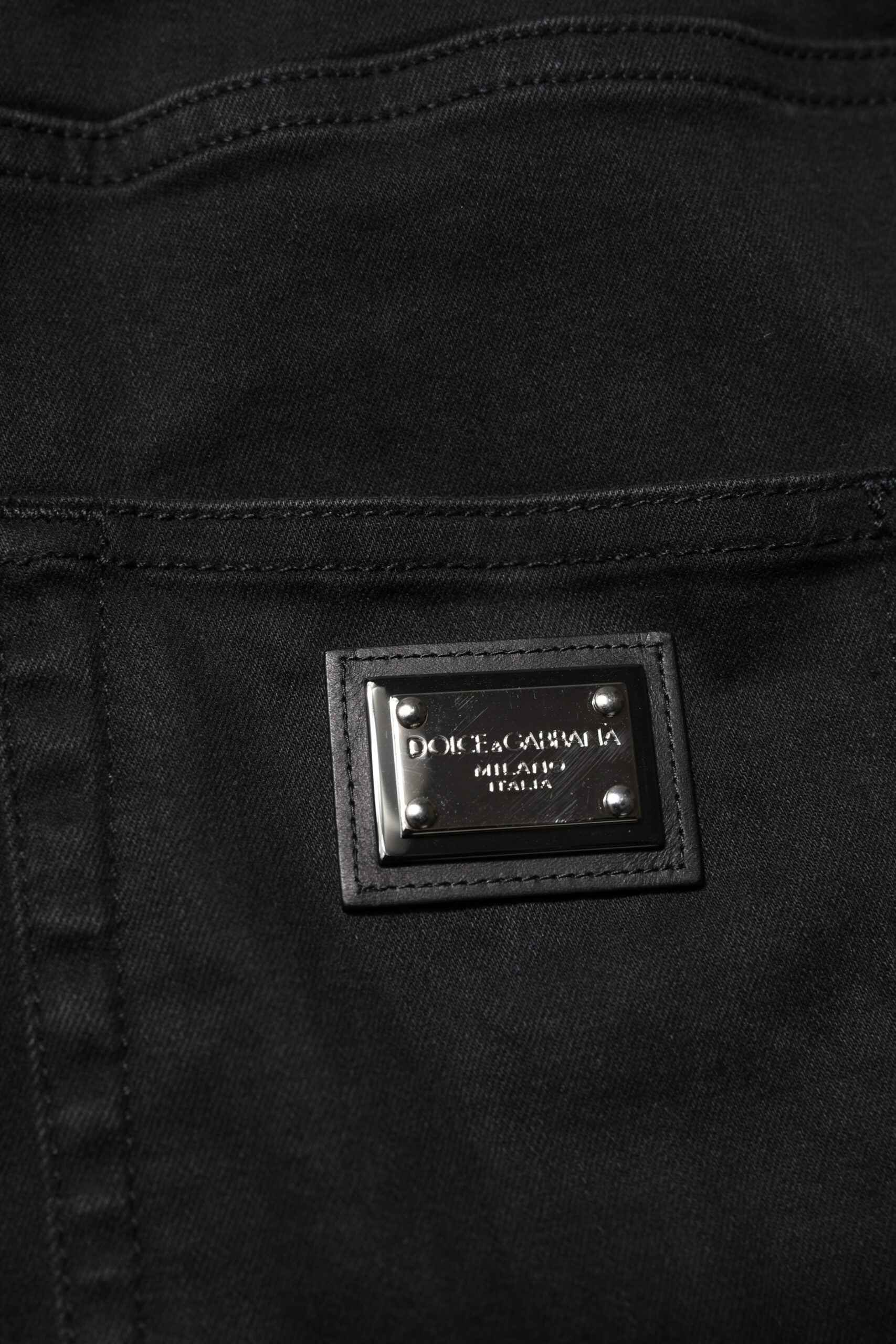 Dolce & Gabbana Black Cotton High Waist Skinny Denim Jeans