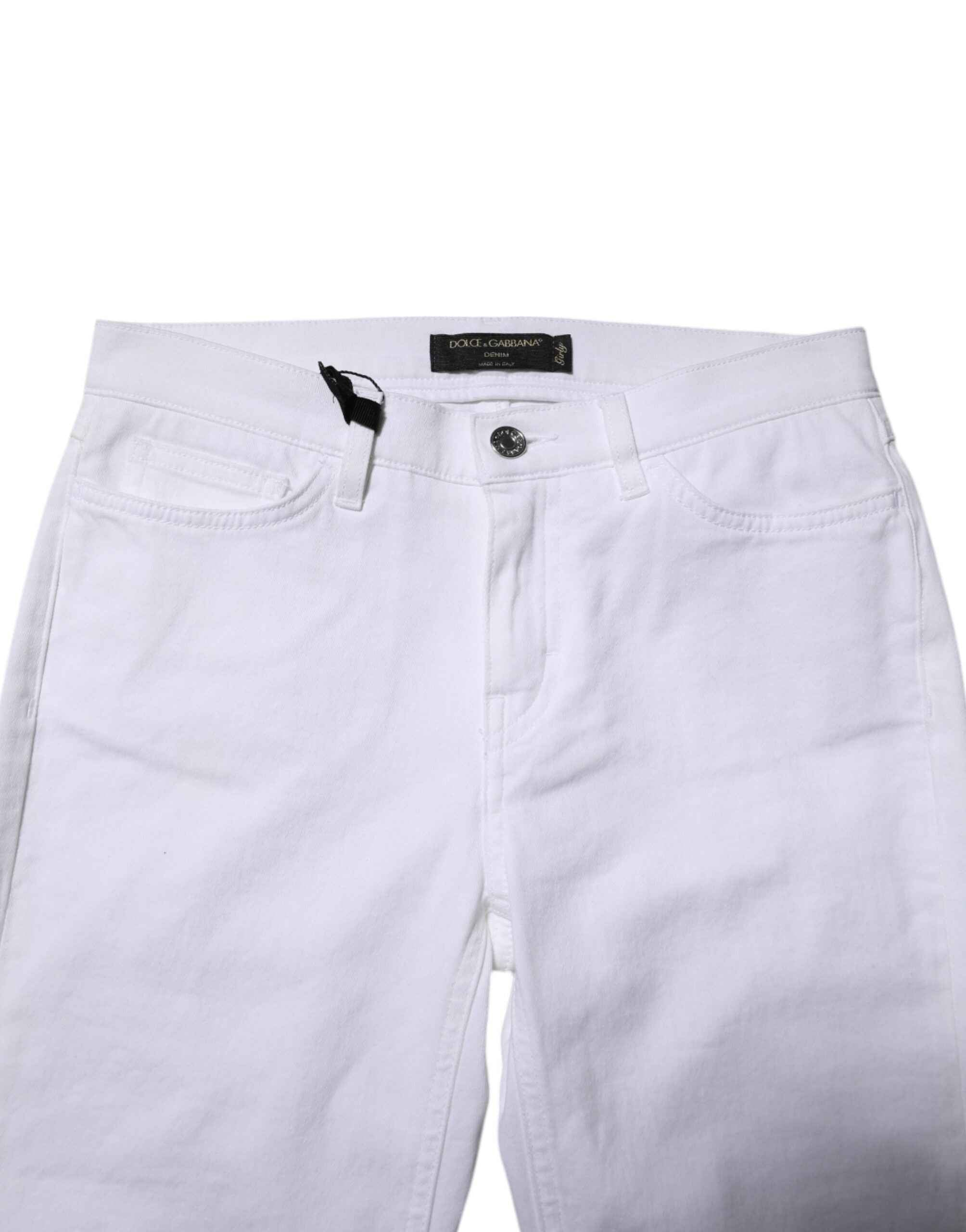 Dolce & Gabbana White GRACE Mid Waisted Skinny Denim Jeans
