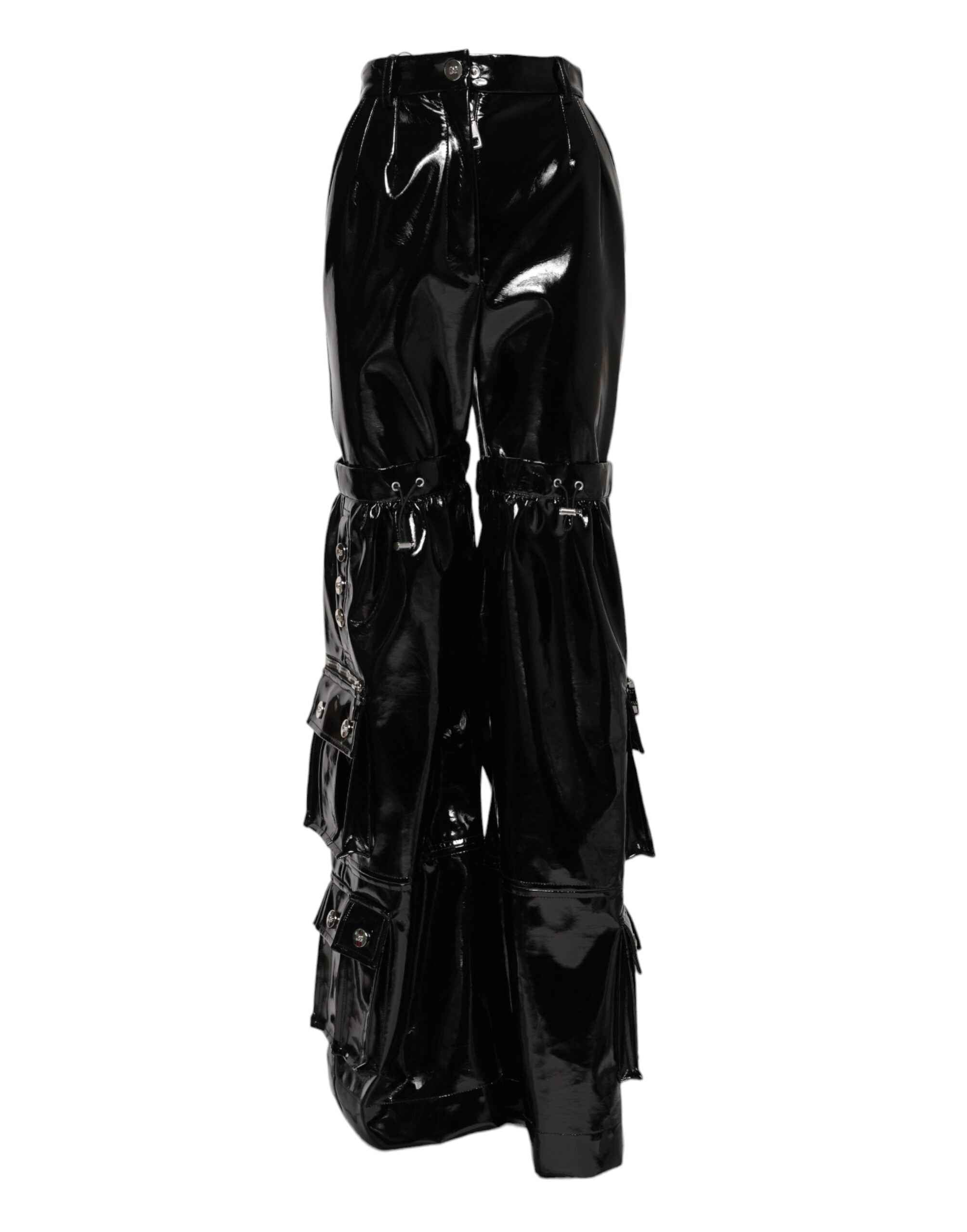Dolce & Gabbana Black High Waist Cargo Bootcut Pants