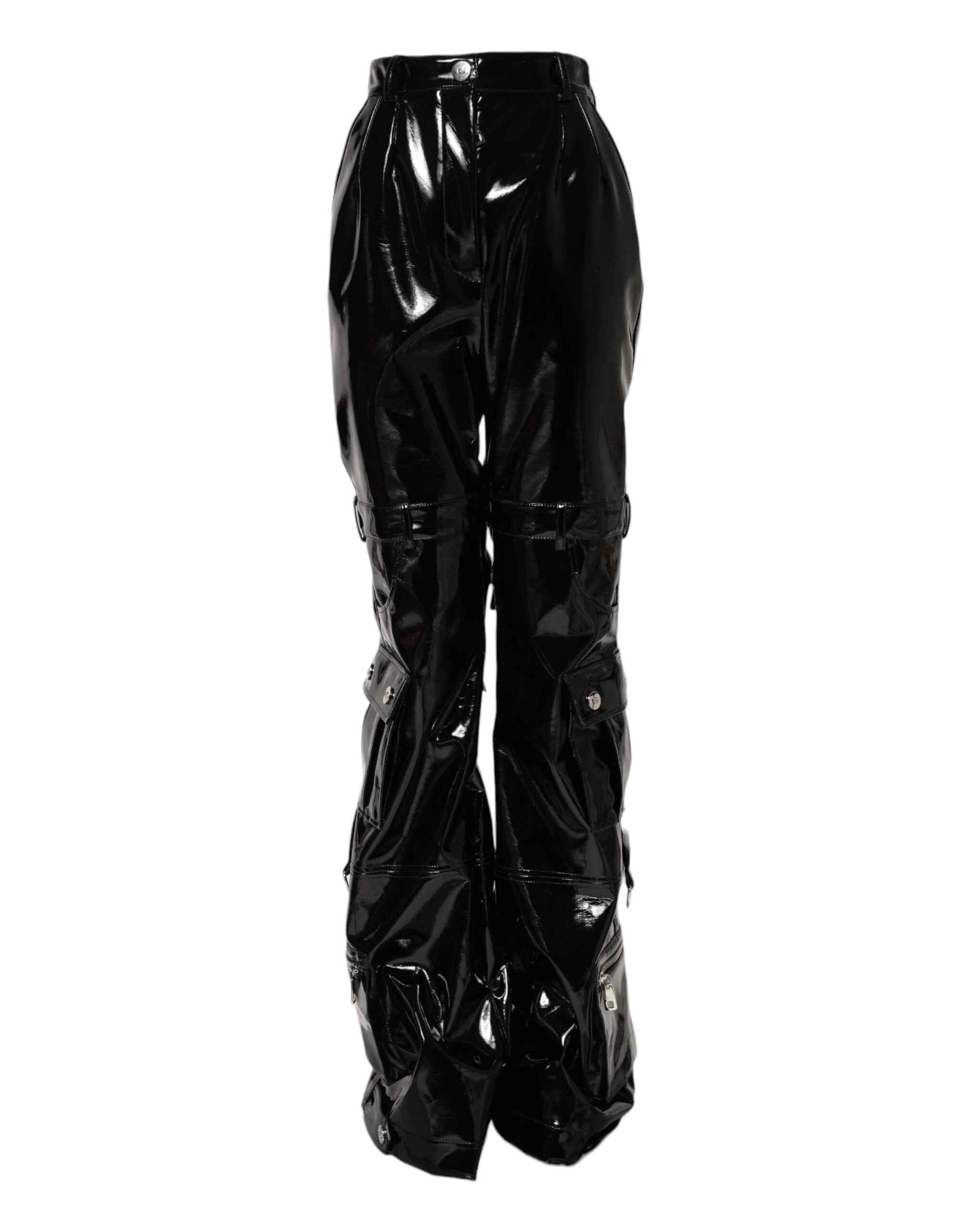 Dolce & Gabbana Black High Waist Cargo Bootcut Pants