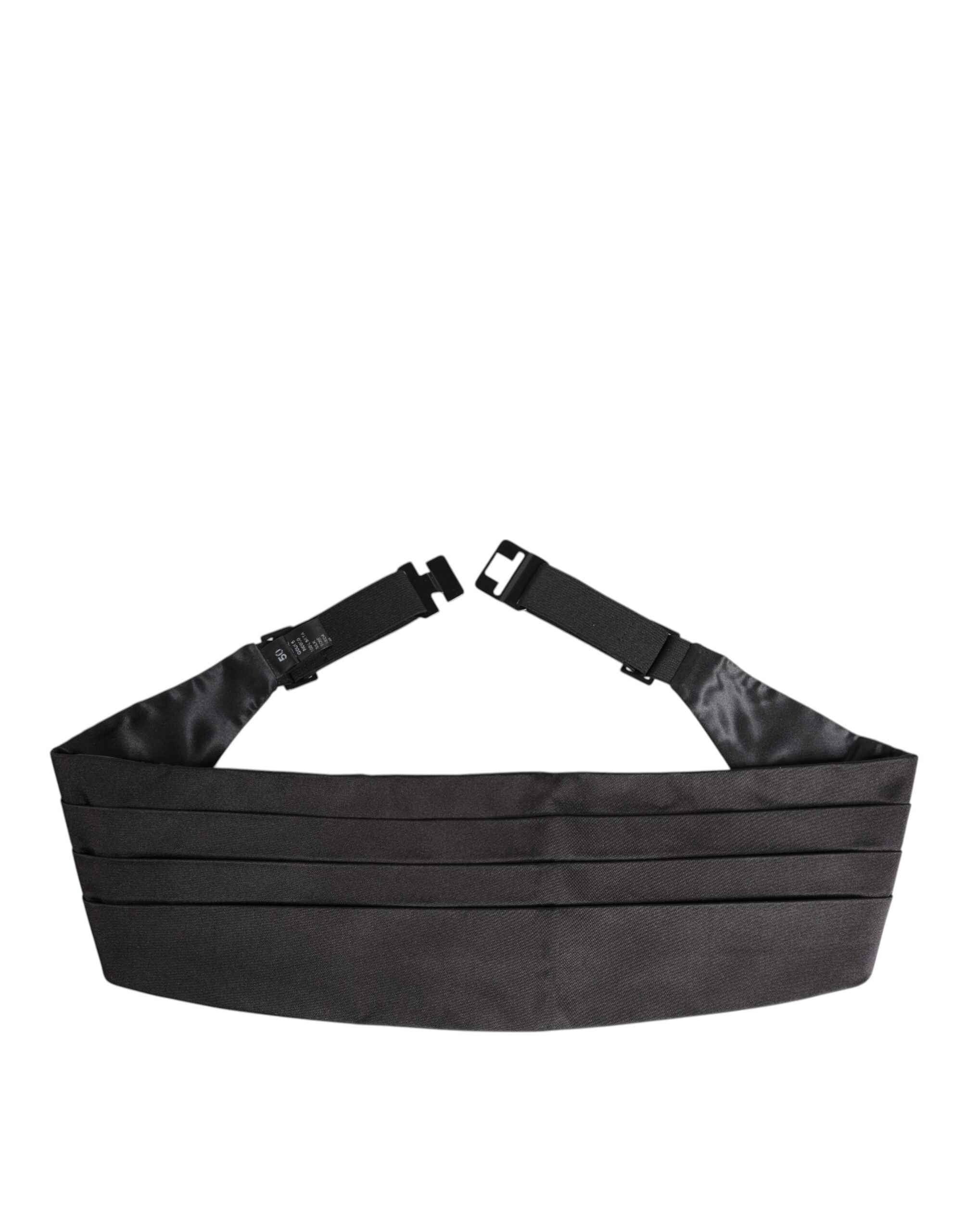 Dolce & Gabbana Black Men 100% Silk Belt Wide Waist Cummerbund