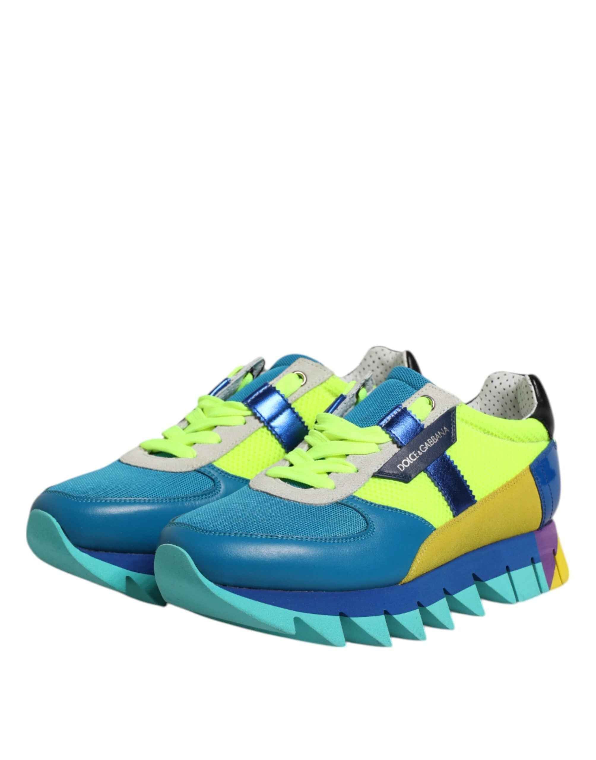 Dolce & Gabbana Multicolor Leather Low Top Men Sneakers Shoes