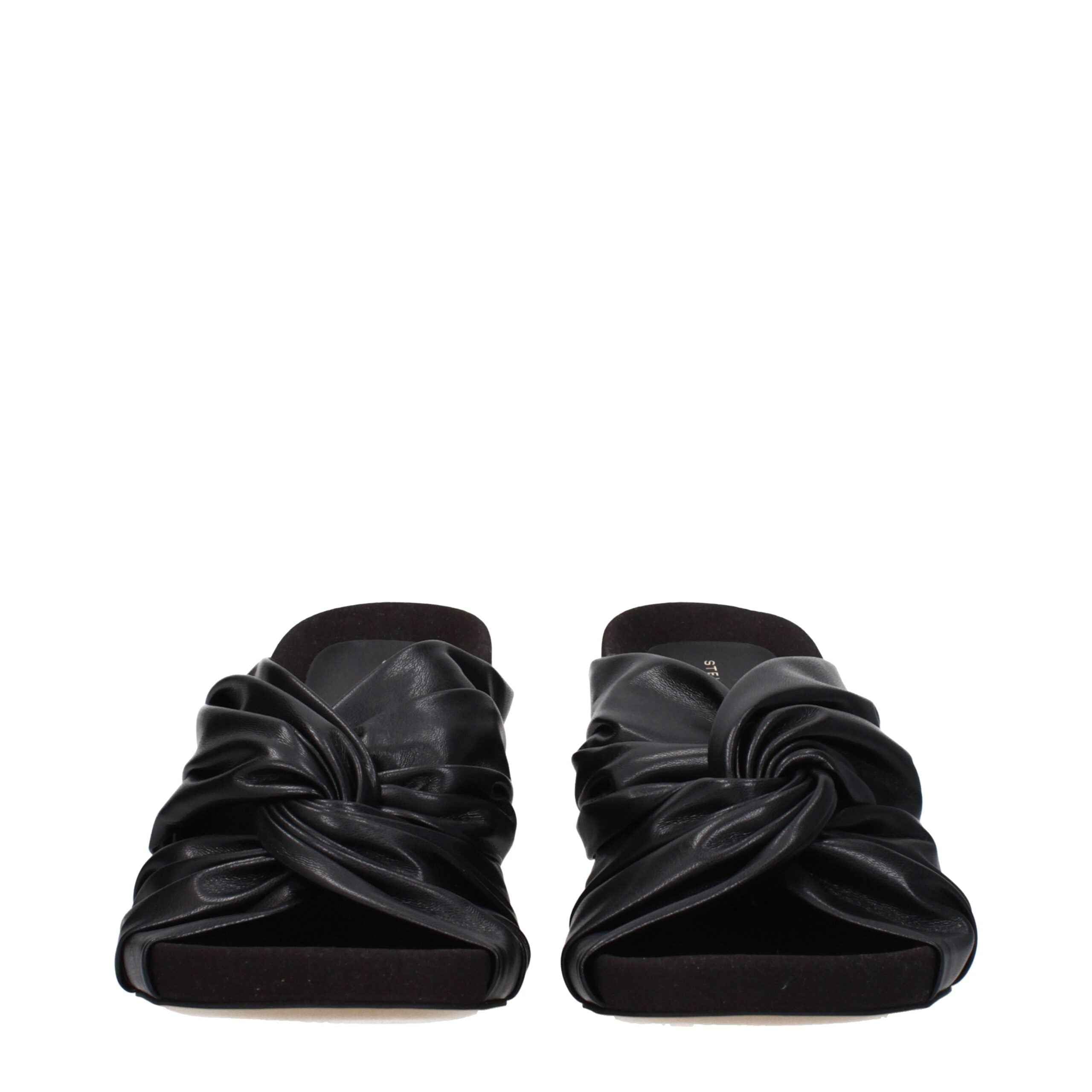 Stella McCartney Black Leather Stiletto Heel Sandals