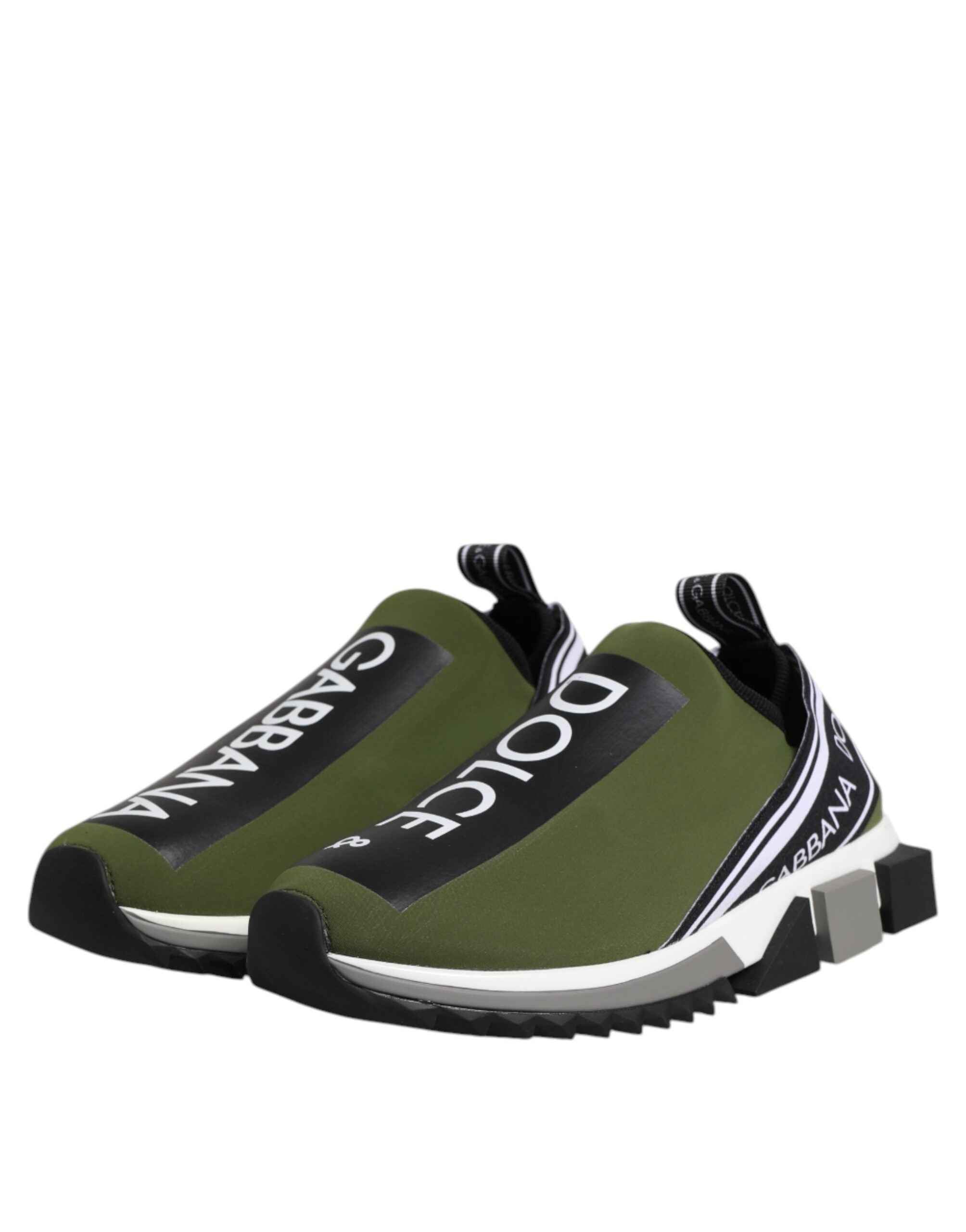 Dolce & Gabbana Green Logo Low Top Sorrento Men Sneakers Shoes