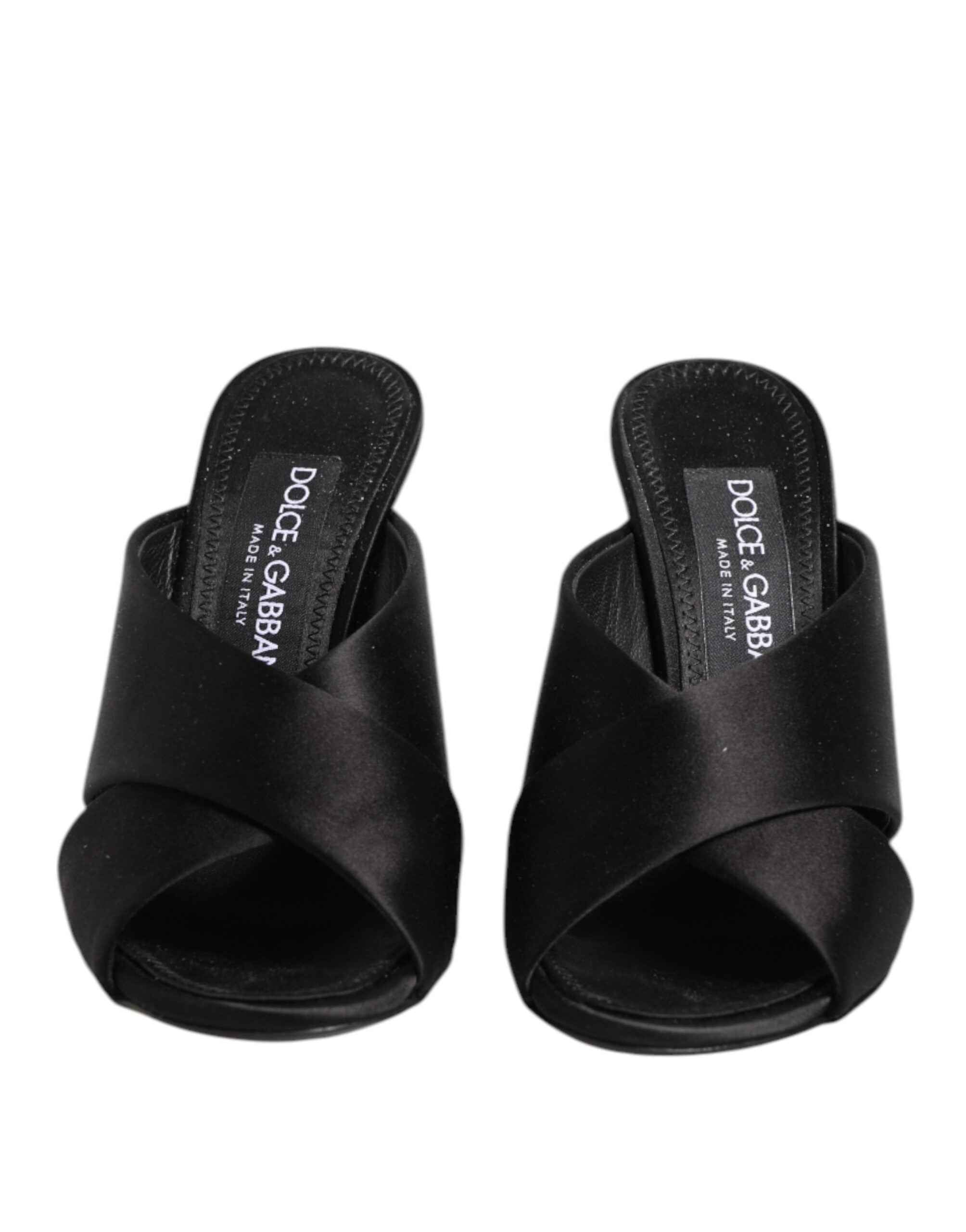 Dolce & Gabbana Black Keira Baroque High Heel Sandals Shoes