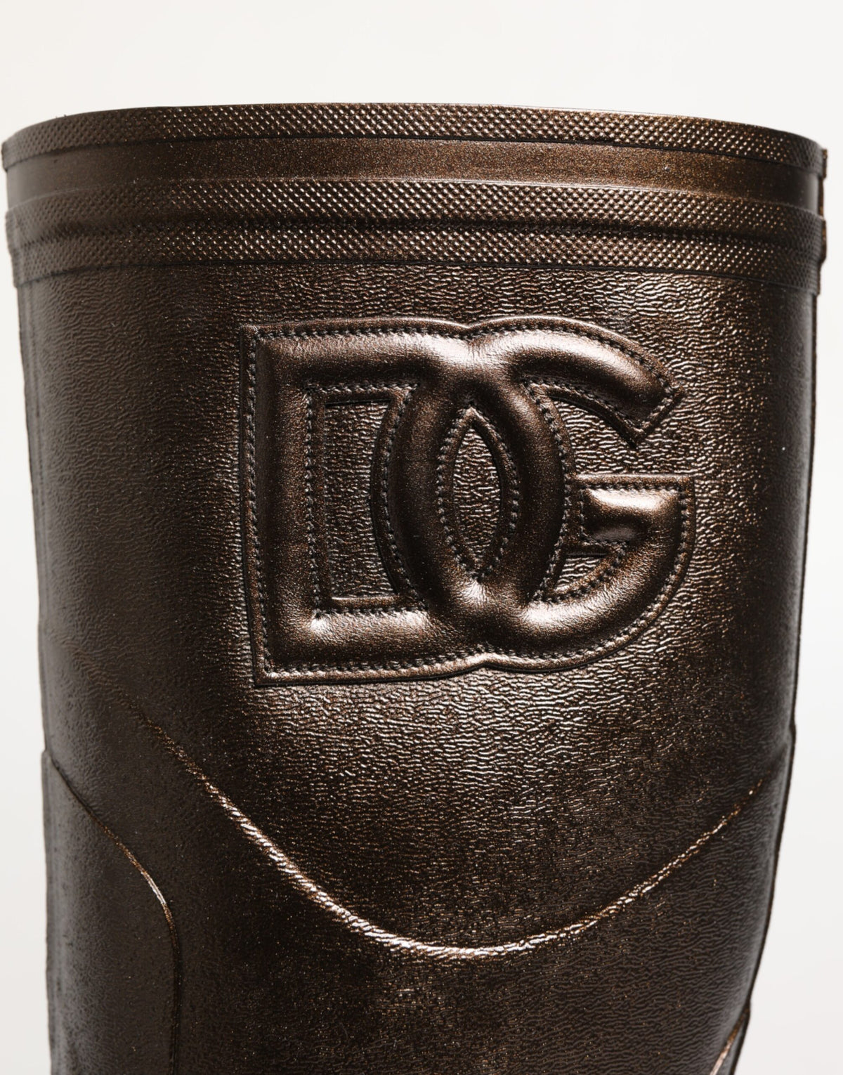 Dolce & Gabbana Metallic Bronze Pull On Rain Boots Shoes