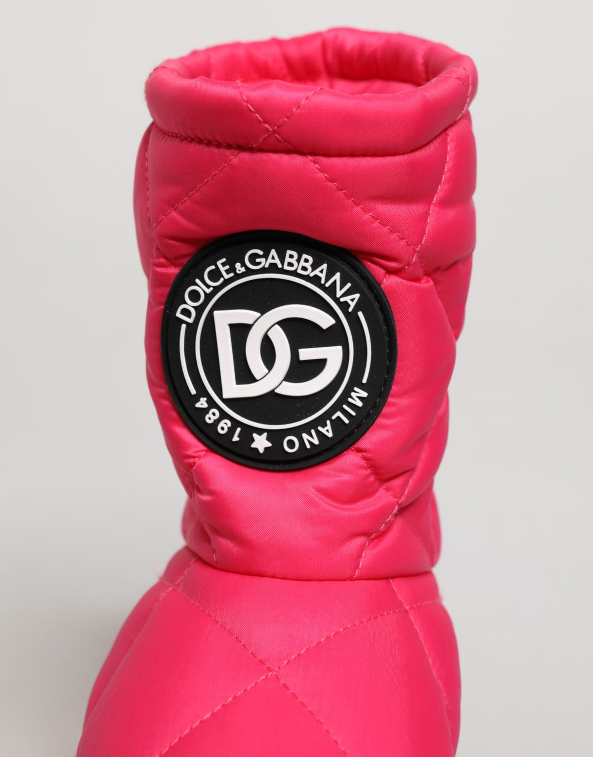 Dolce & Gabbana Pink White Viscose Padded Mid Calf Boots Shoes