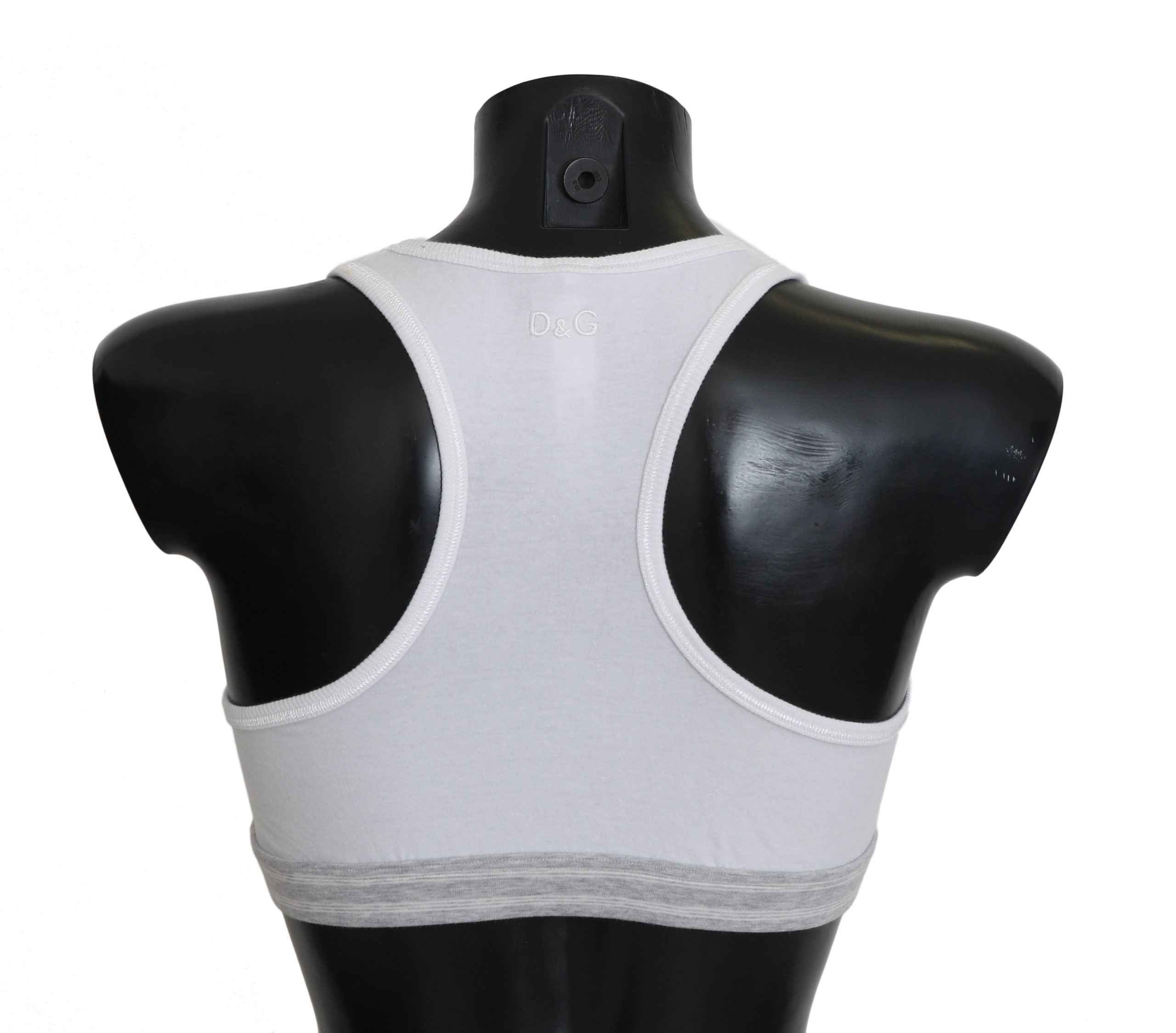 Dolce & Gabbana White Cotton Sport Stretch Bra Underwear