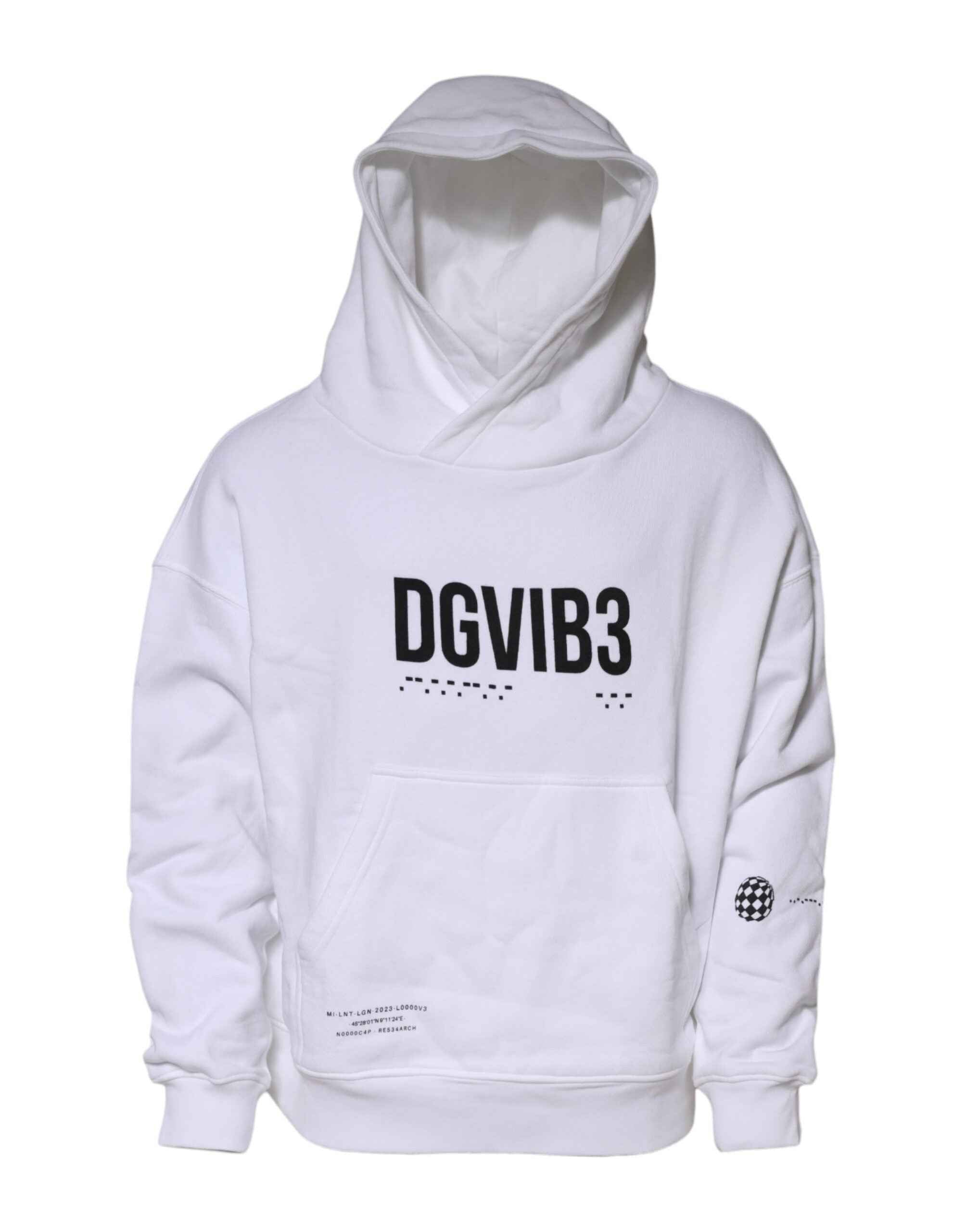 Dolce & Gabbana White DG Vib3 Hooded Men Sweatshirt Sweater