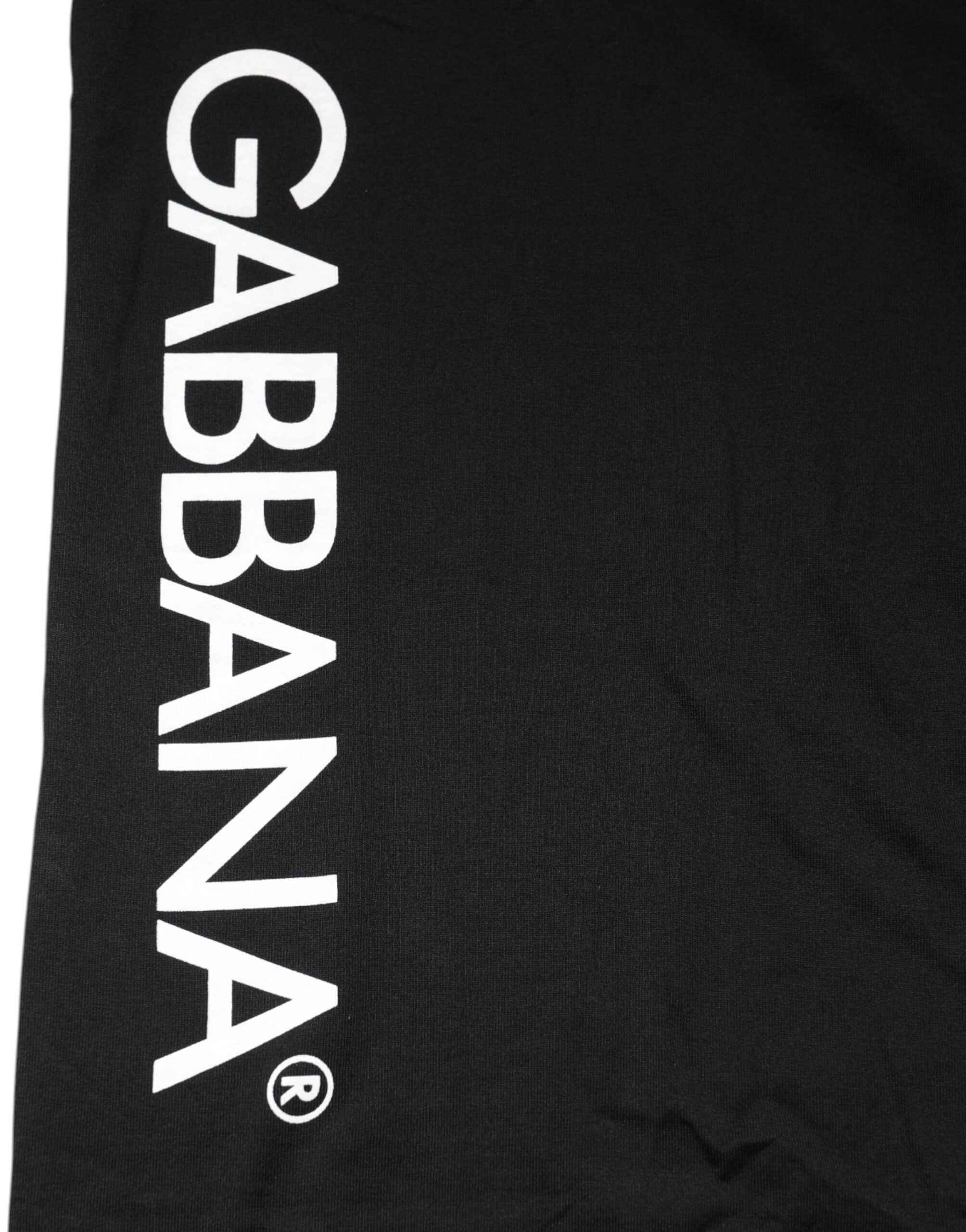 Dolce & Gabbana Black Logo Print Cotton Men Crew Neck T-shirt