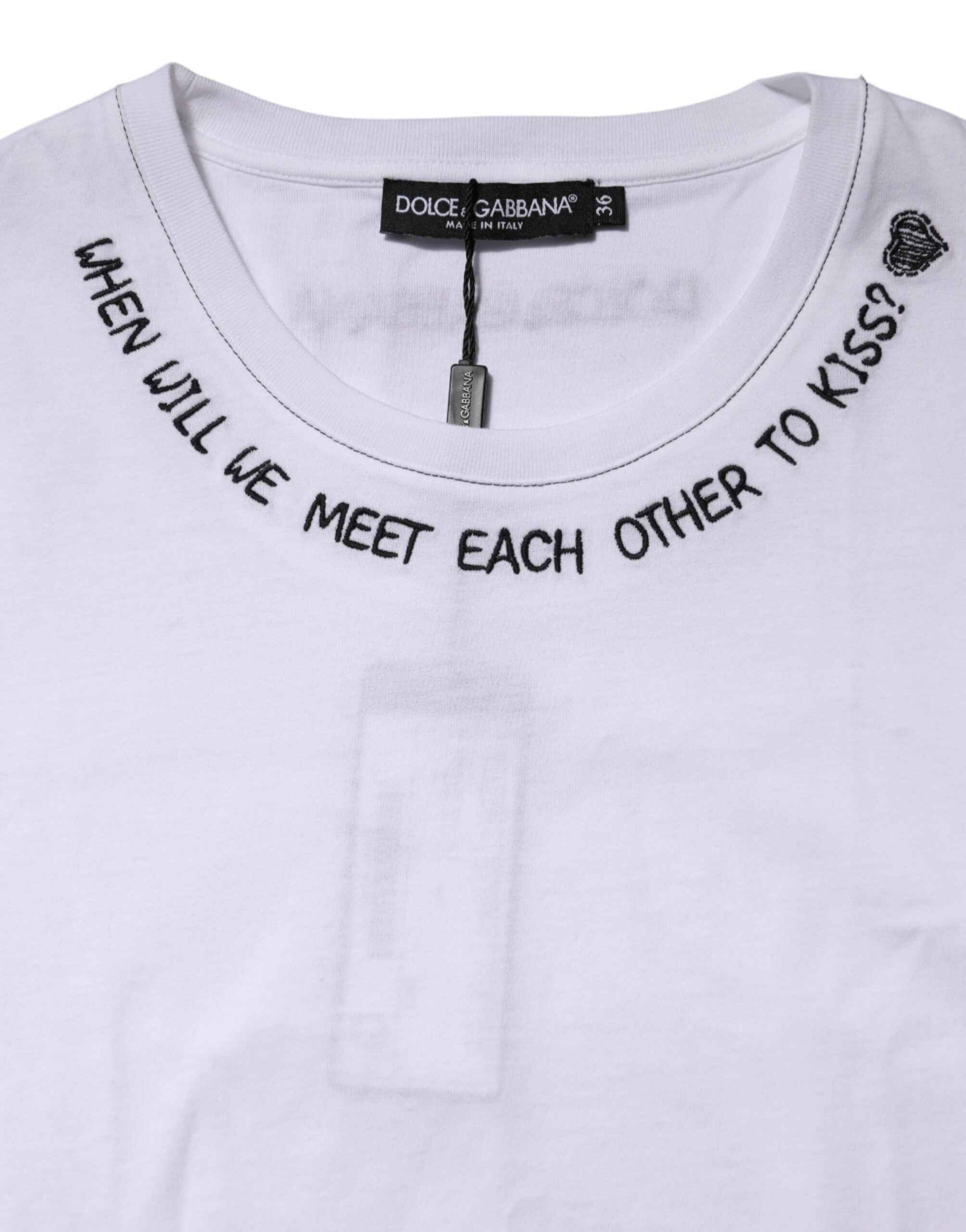 Dolce & Gabbana White Cotton Sleeveless Printed Tank T-shirt