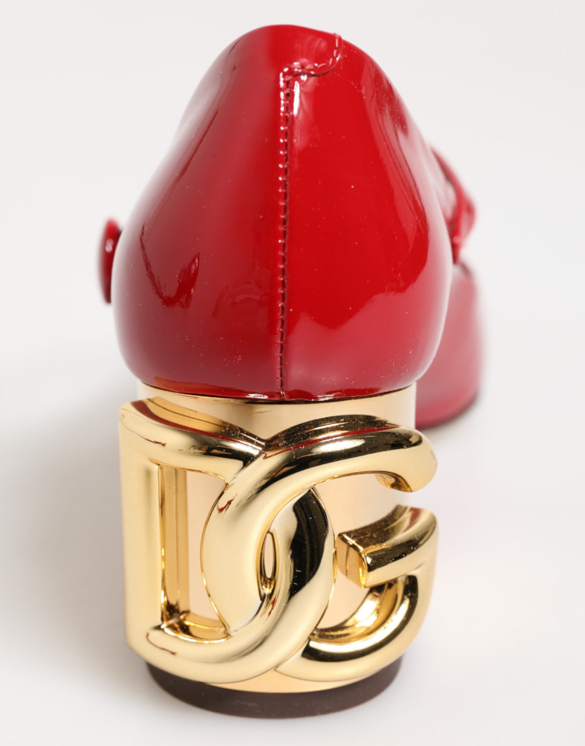 Dolce & Gabbana Red Leather DG Logo Heels Sandals Shoes