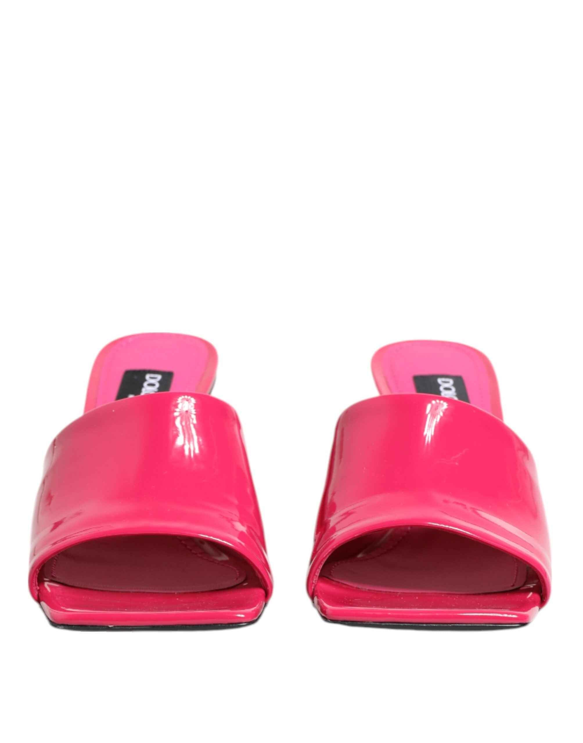 Dolce & Gabbana Pink Open Toe Block Heel Mules Sandals Shoes