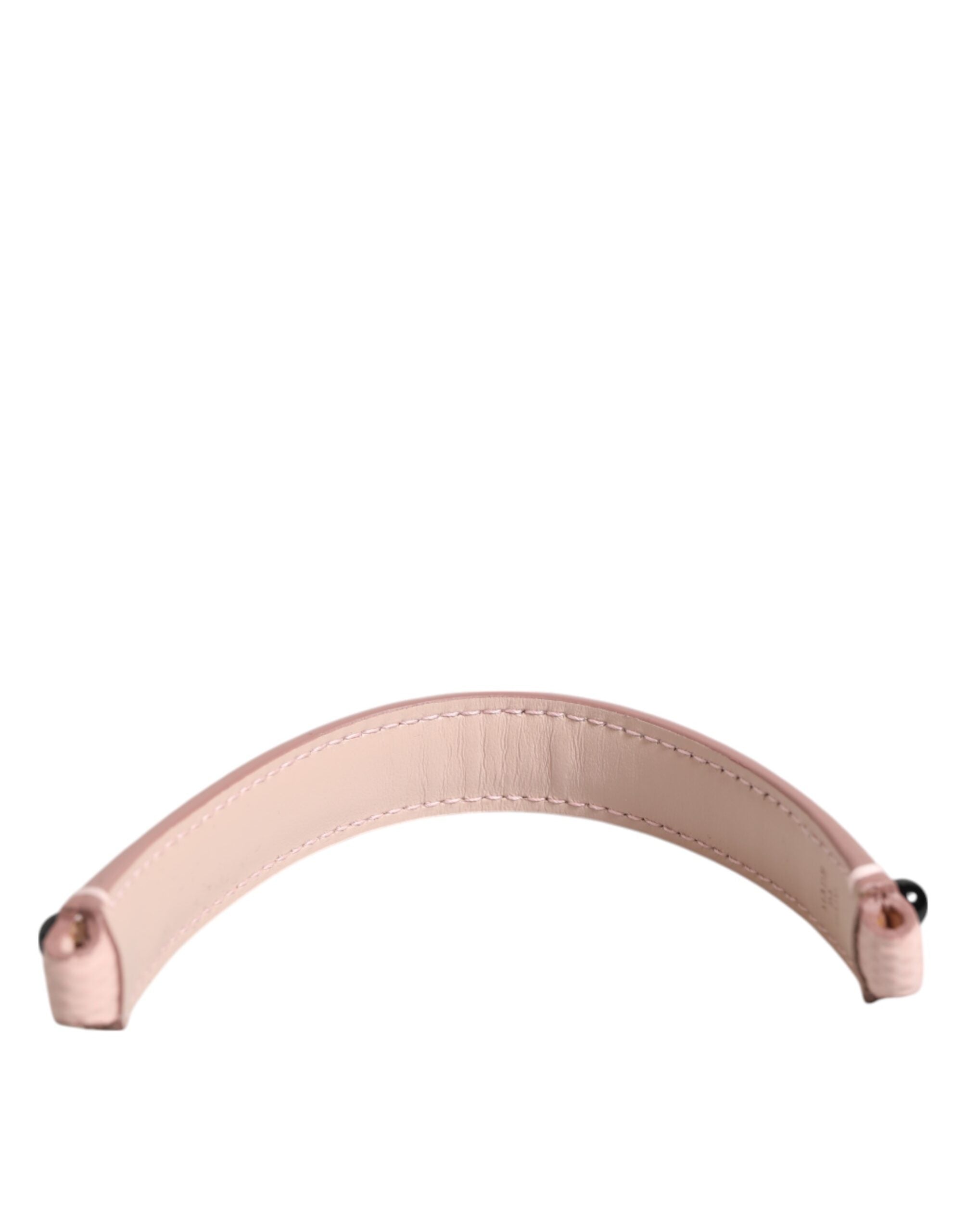 Dolce & Gabbana Light Pink Embellished Leather Bag Handle  Shoulder Strap