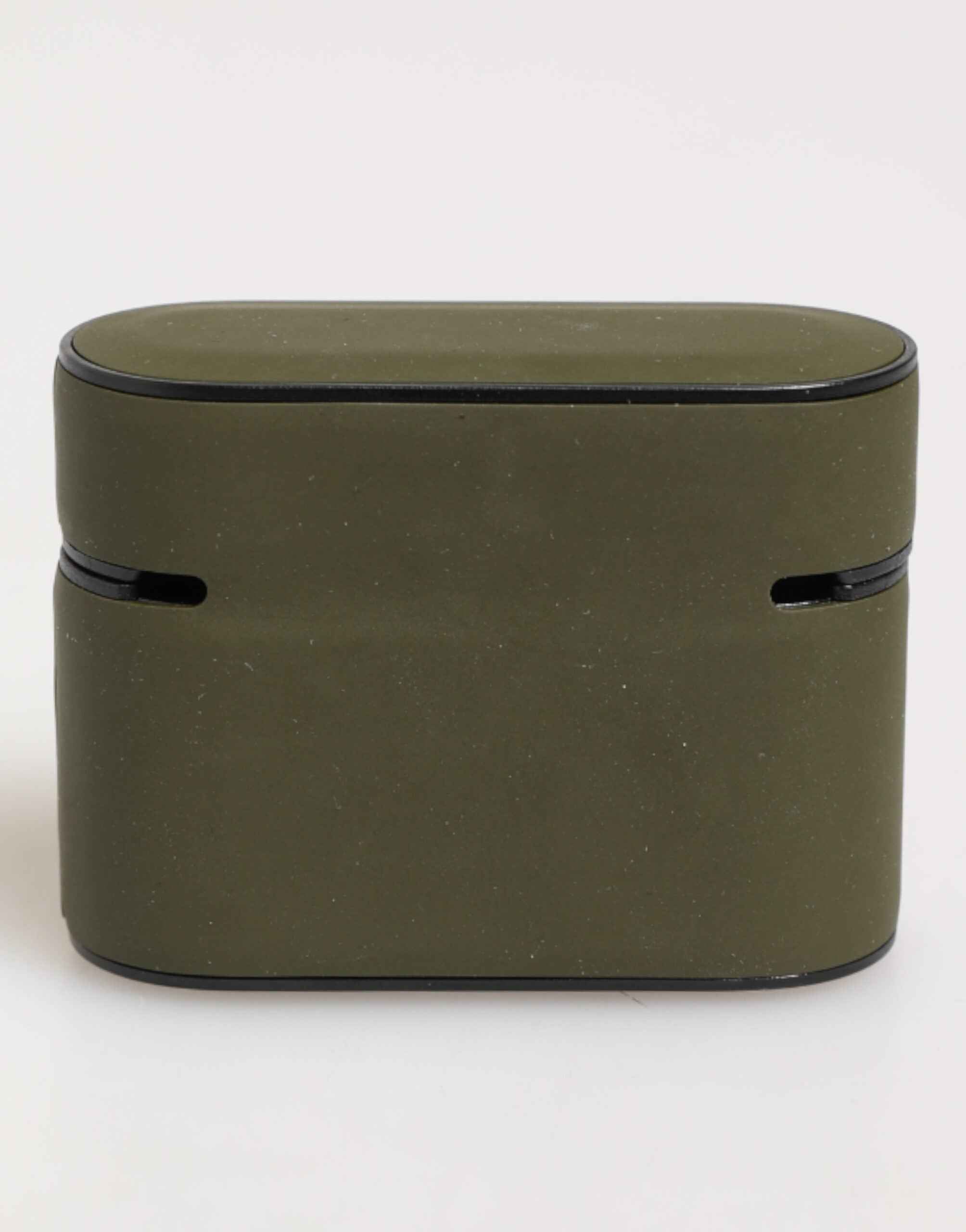 Dolce & Gabbana Army Green Rubber Logo Embossed Accessory  Airpods Case