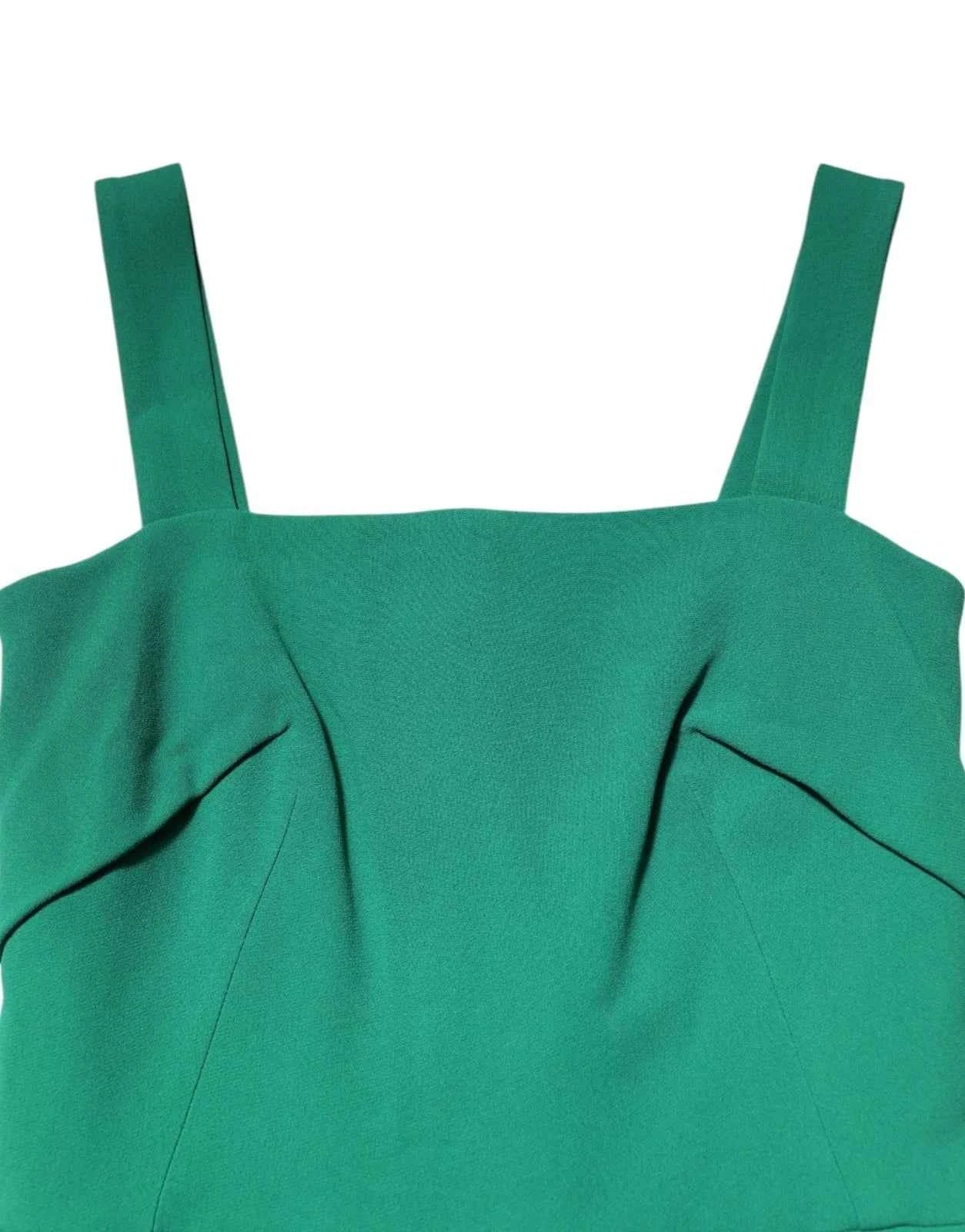 Dolce & Gabbana Dark Green Sleeveless Rayon Bodycon Dress
