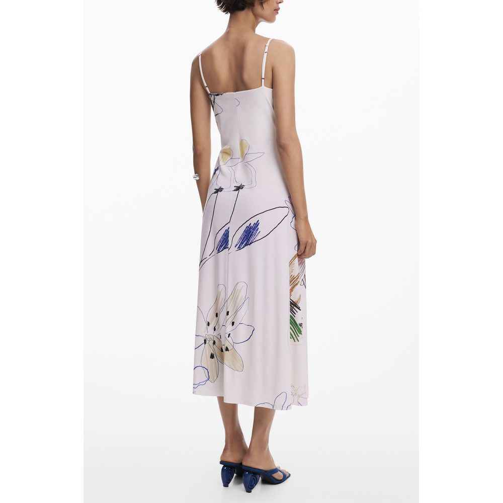 Desigual White Polyester Women's Long Dress