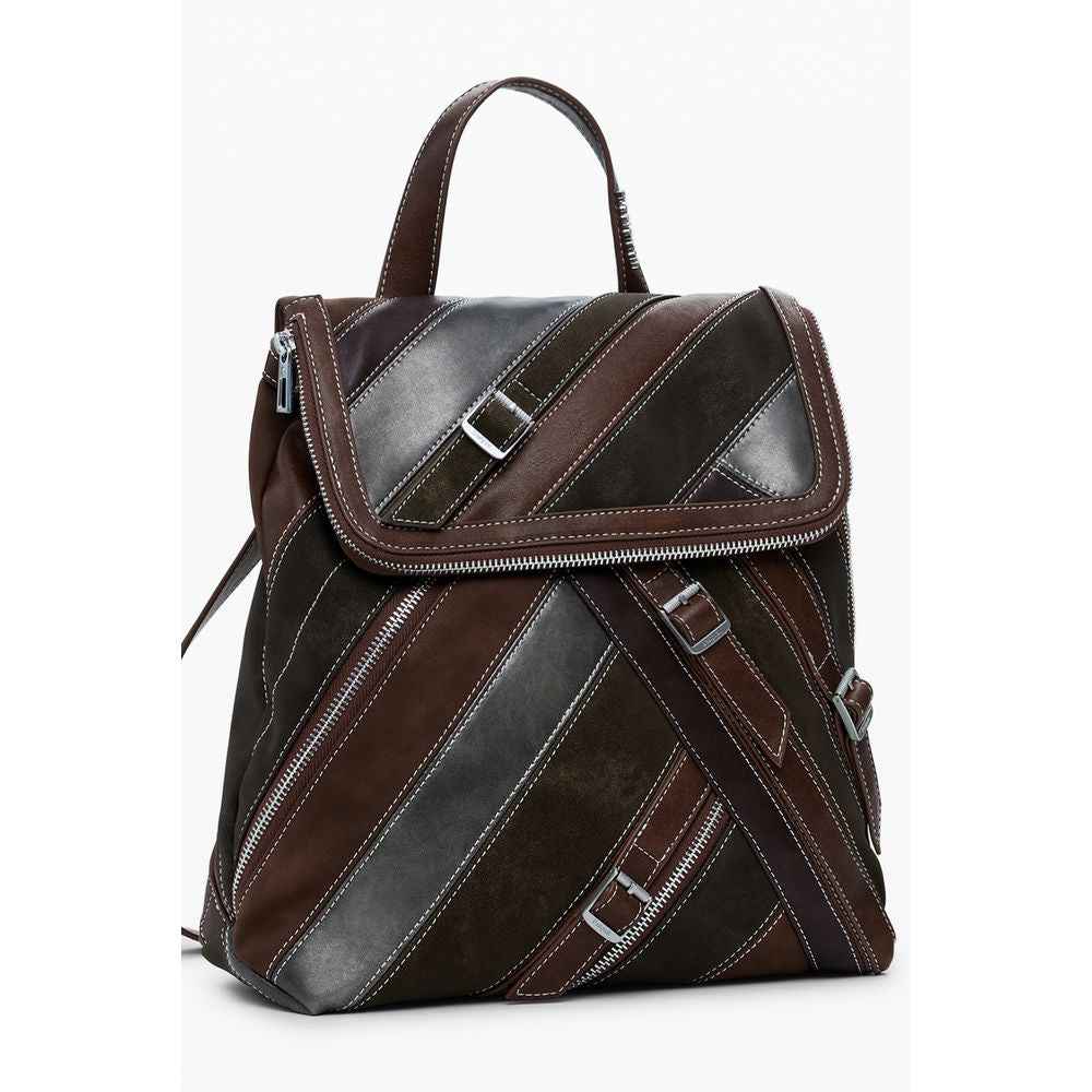 Desigual Marrone Poliuretano Women Backpack