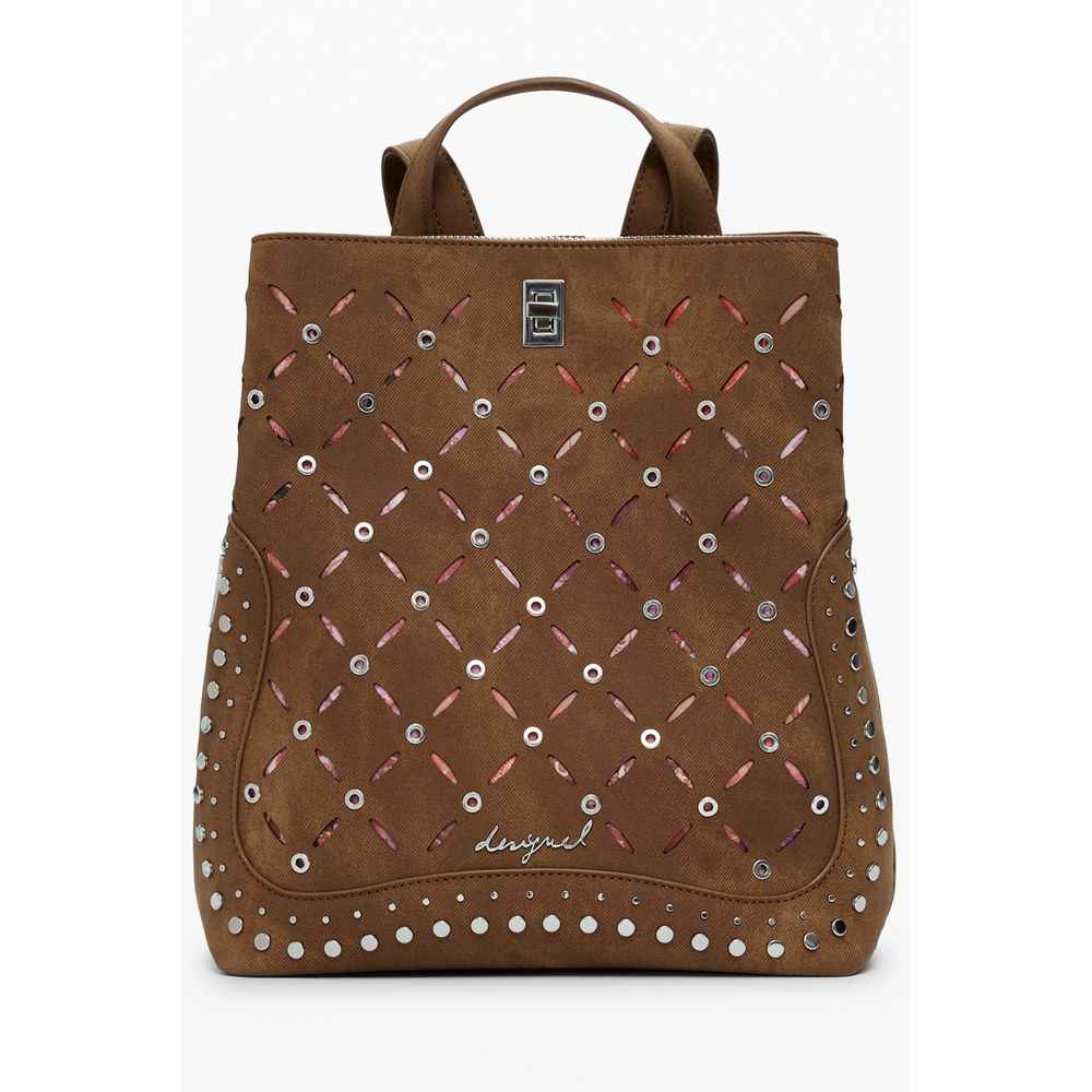 Desigual Marrone Poliuretano Women Backpack