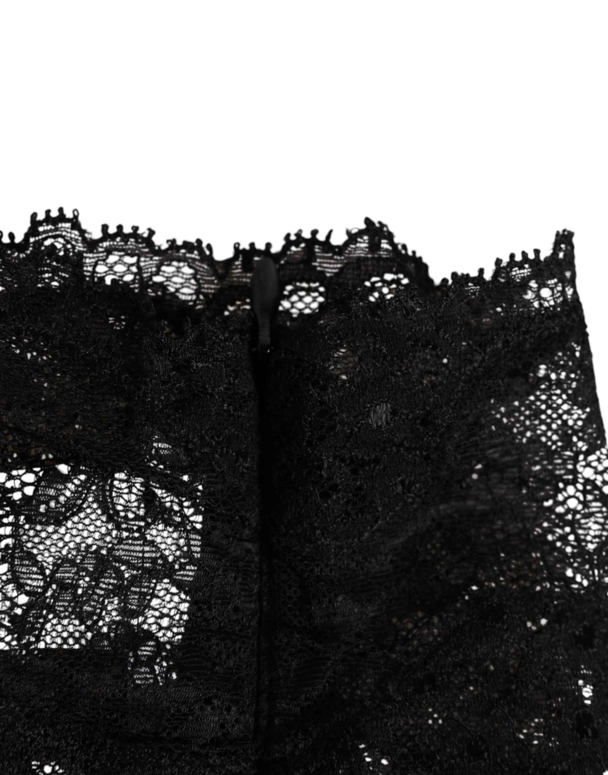 Dolce & Gabbana Black Lace Neck Scarf
