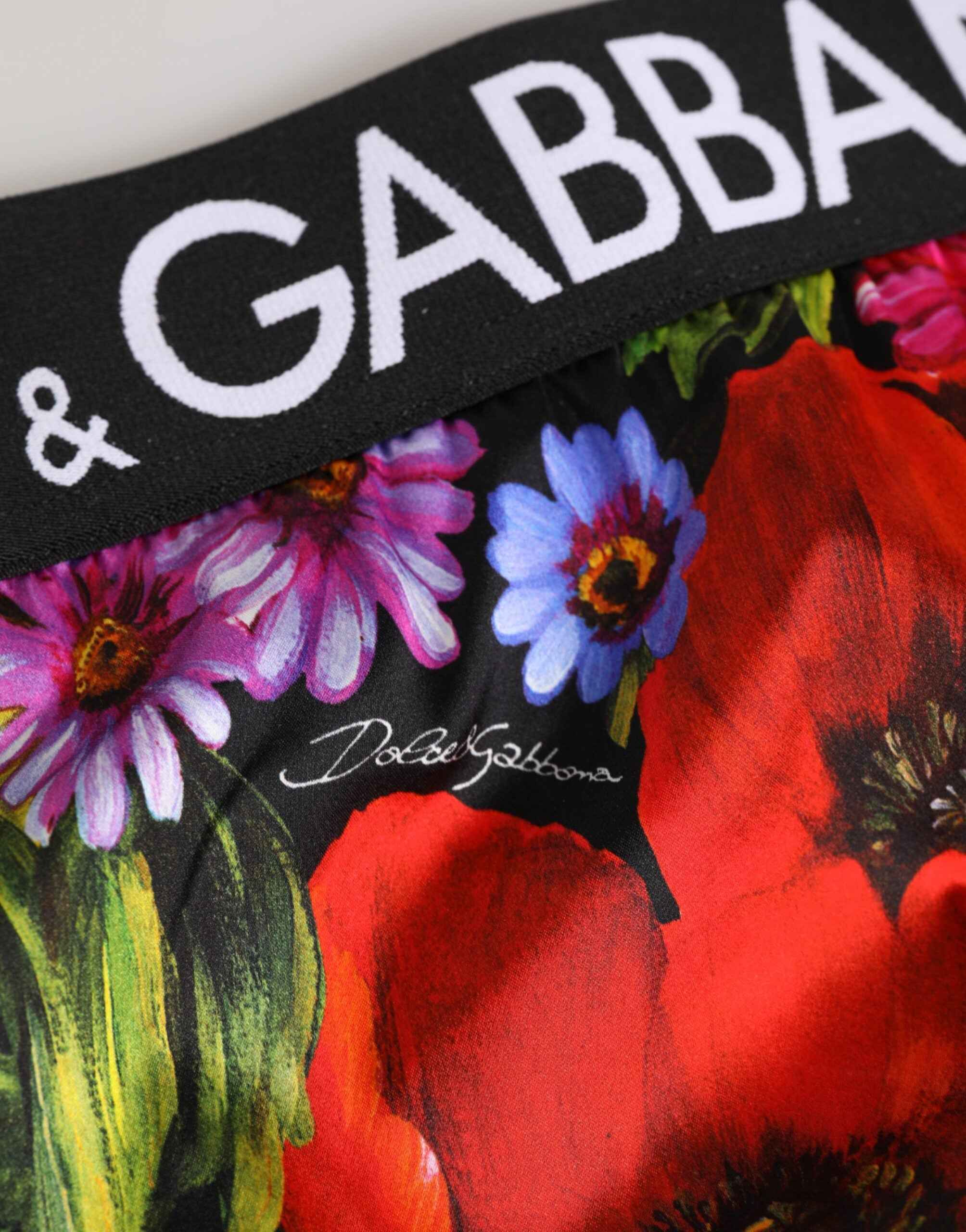 Dolce & Gabbana Multicolor Floral Print High Waist Panty Underwear