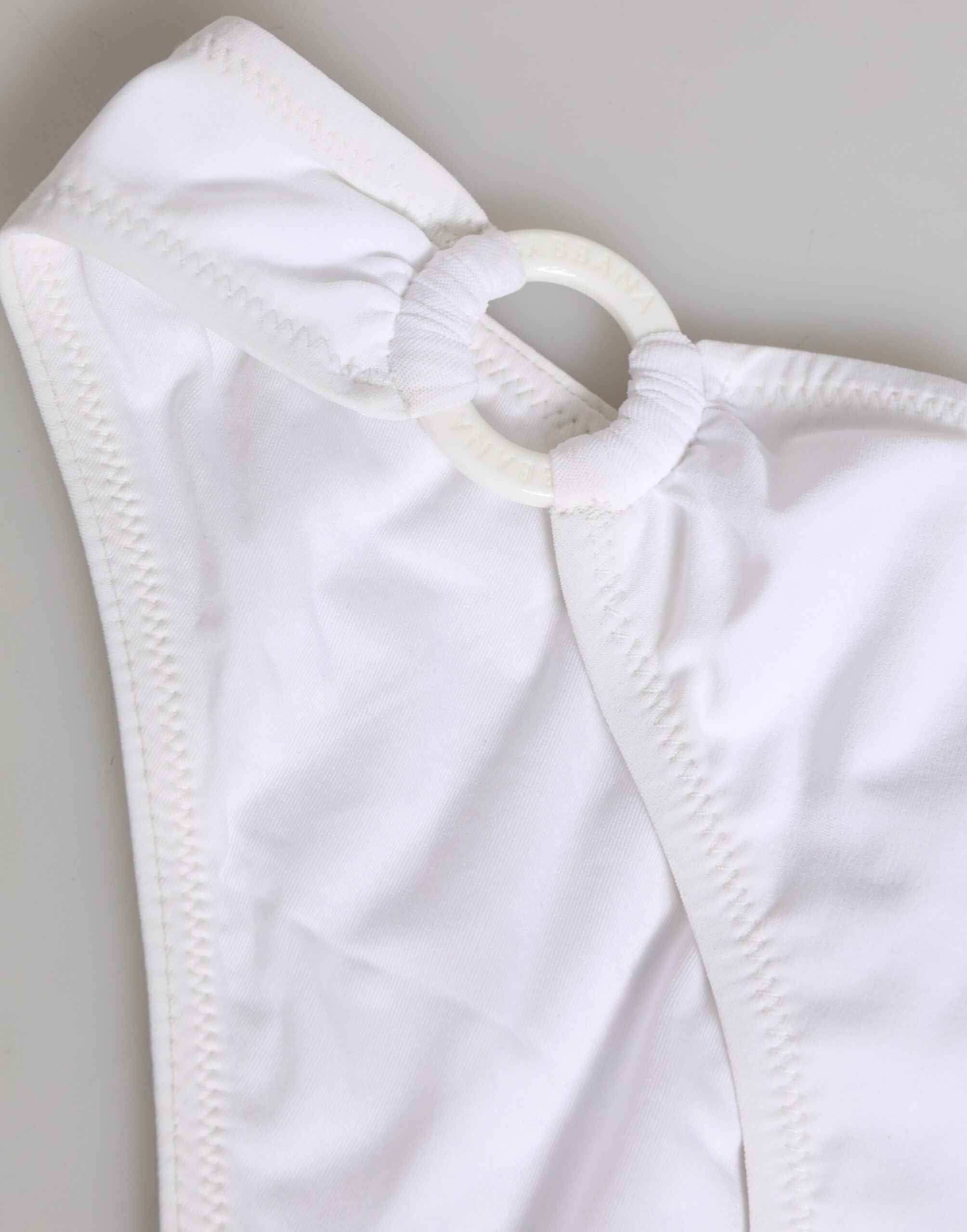 Dolce & Gabbana White Logo Swimsuit 2 Piece Top Bottom Swimwear