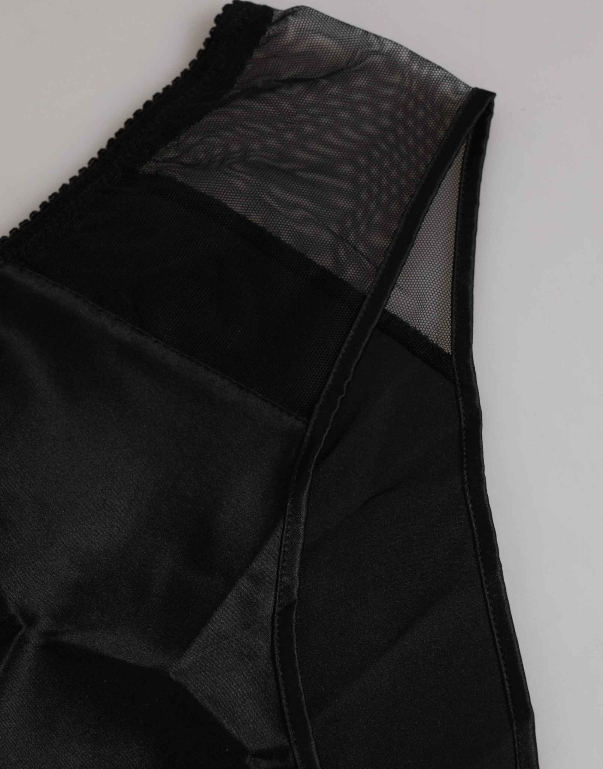 Dolce & Gabbana Black Silk Stretch High Waist Panty Underwear