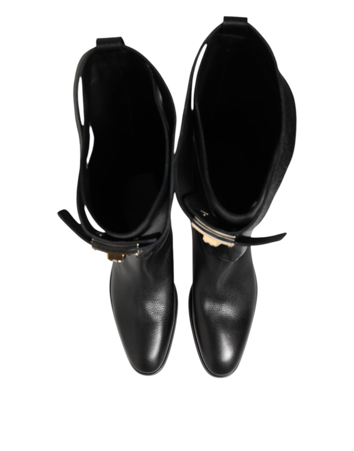 Dolce & Gabbana Black Logo Plaque Over The Calf Boots Shoes