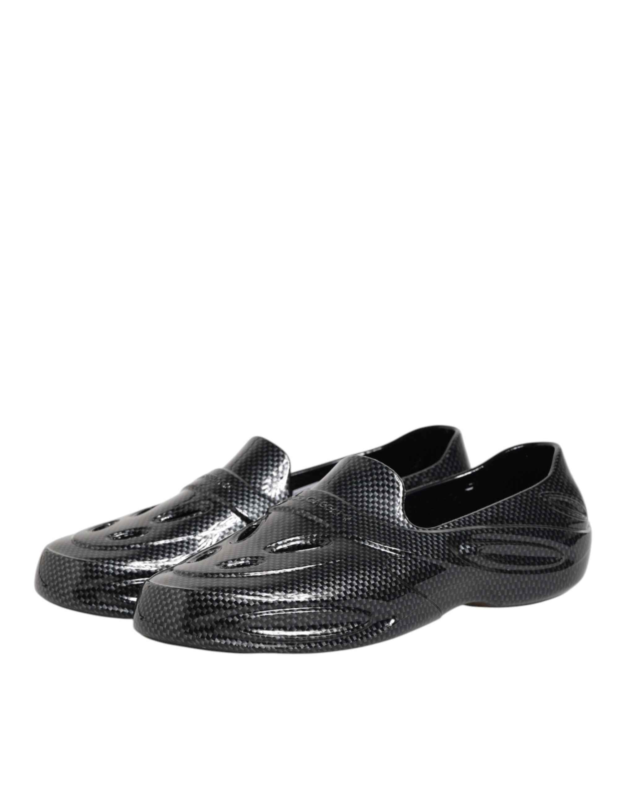 Dolce & Gabbana Black Rubber Slides Low Top Sneakers Shoes
