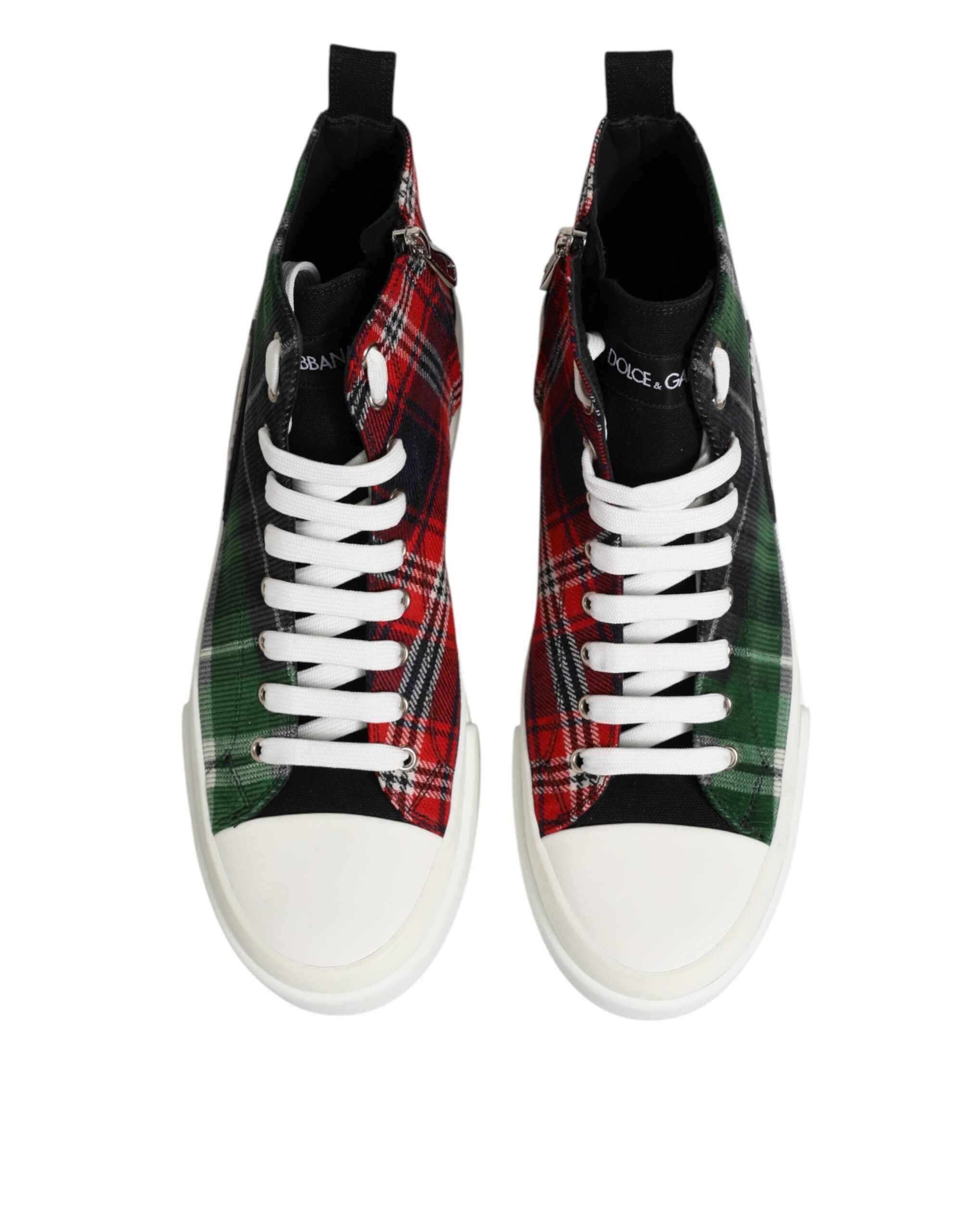 Dolce & Gabbana Multicolor Cotton High Top Men Sneakers Shoes