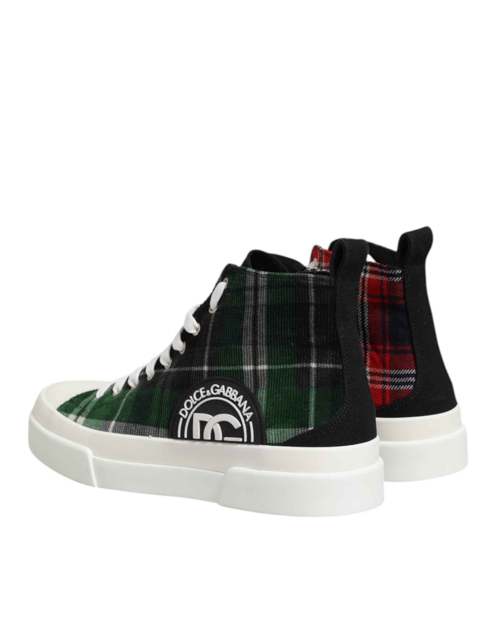 Dolce & Gabbana Multicolor Cotton High Top Men Sneakers Shoes