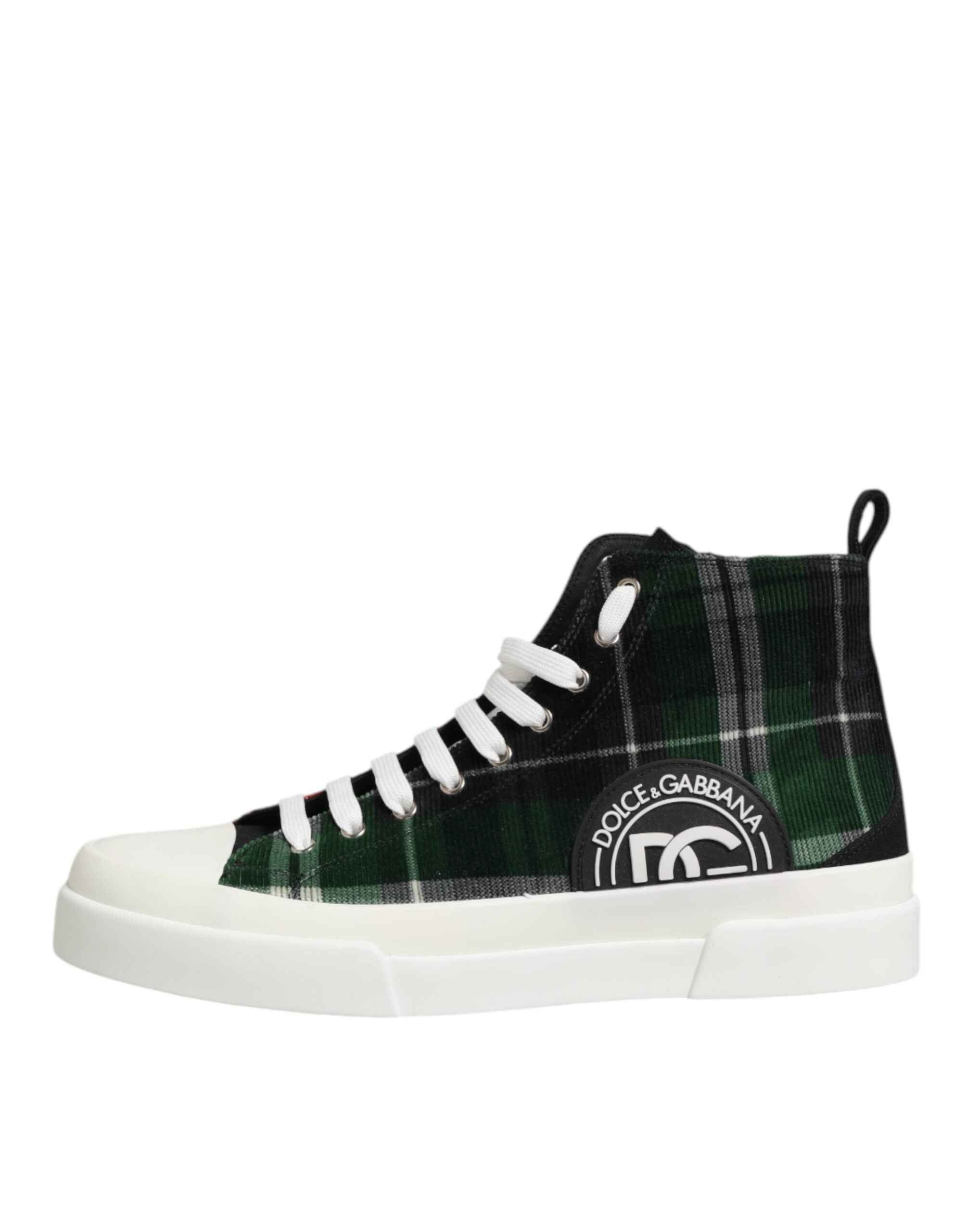 Dolce & Gabbana Multicolor DG Logo Men High Top Sneakers Shoes