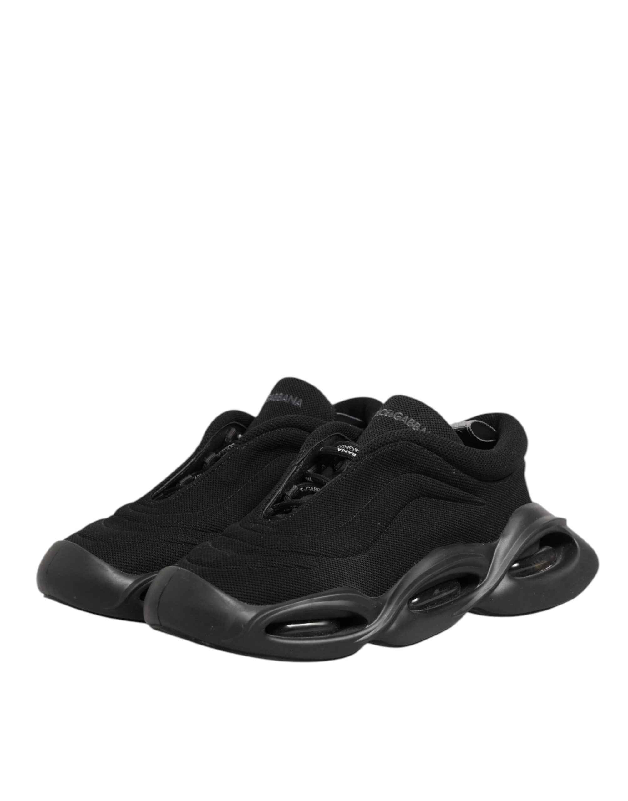 Dolce & Gabbana Black Lace Up Wave Low Top Men Sneaker Shoes