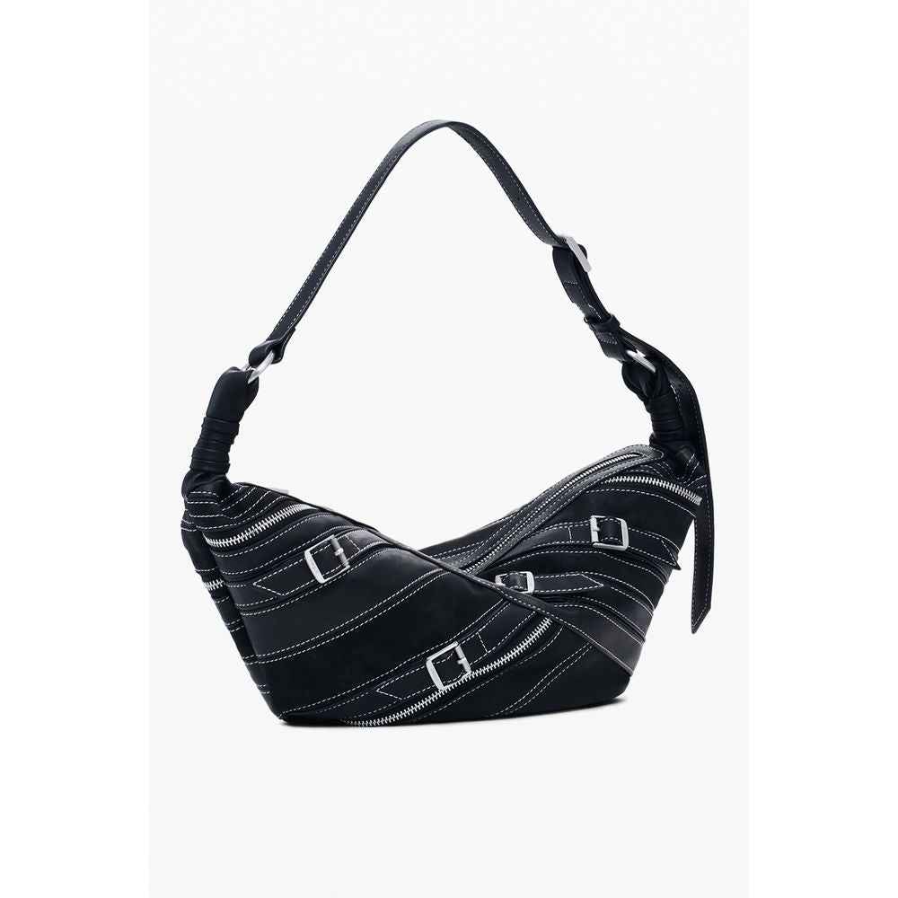Desigual Nero Poliuretano Women Shoulder Bag