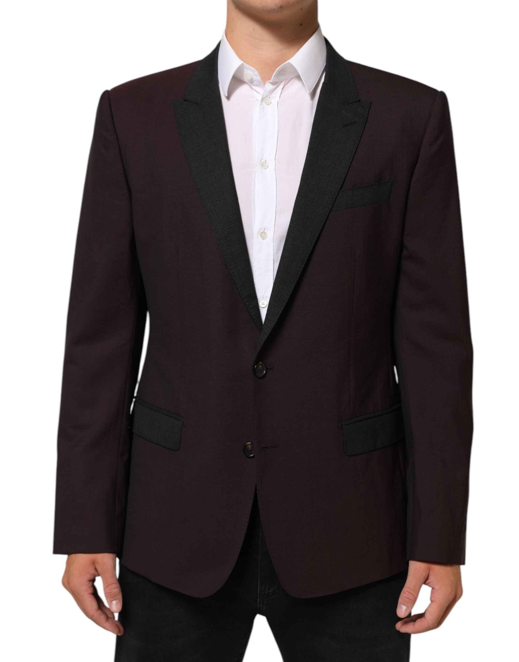 Dolce & Gabbana Maroon Wool 2 Buttons Suit Jacket Blazer