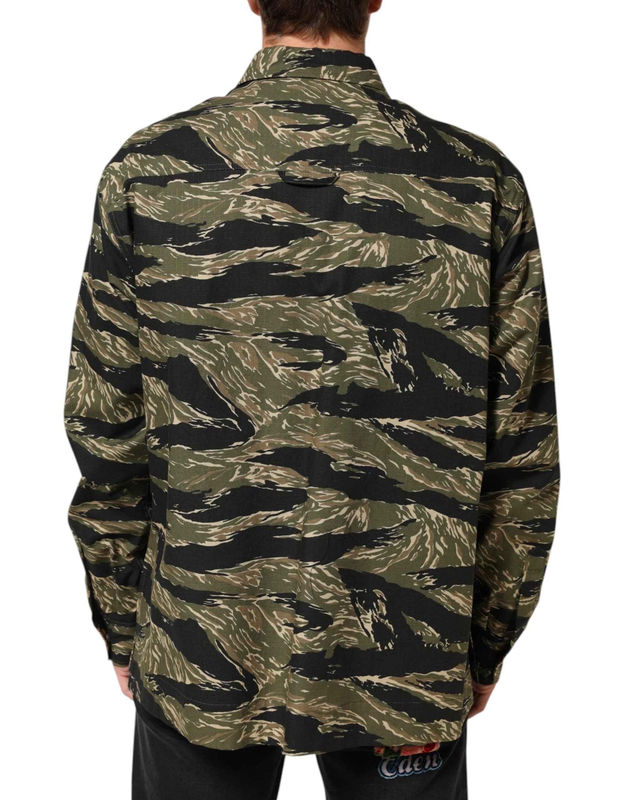 Dolce & Gabbana Multicolor Camouflage Cotton Casual Shirt
