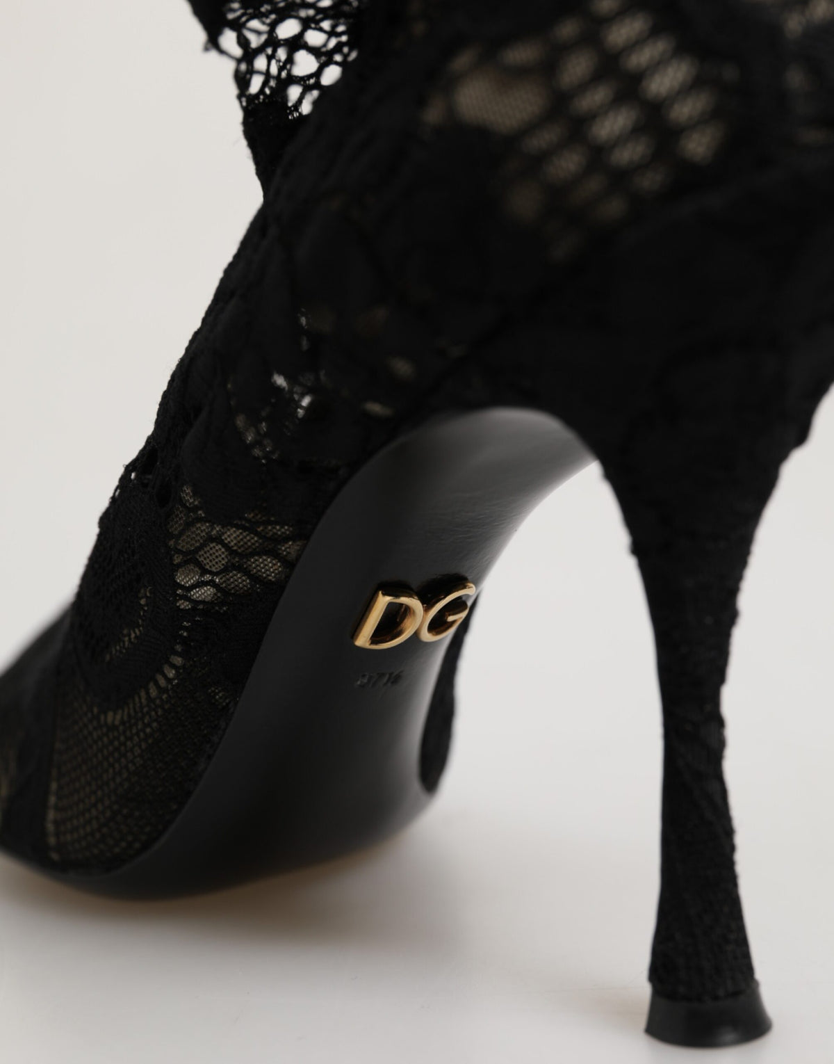 Dolce & Gabbana Black Pumps Taormina Lace Socks Boots Shoes
