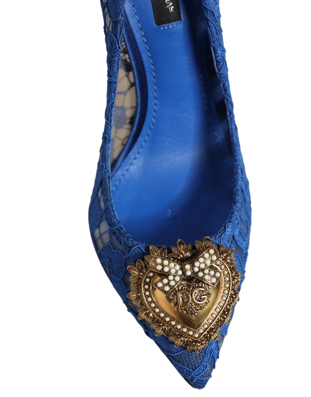 Dolce & Gabbana Blue Taormina Lace DEVOTION Pumps Shoes \
