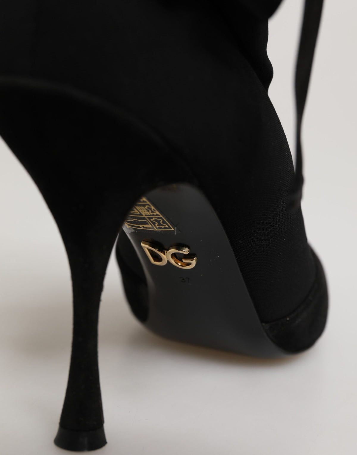 Dolce & Gabbana Black Stiletto Heels Lace Up Boots Shoes