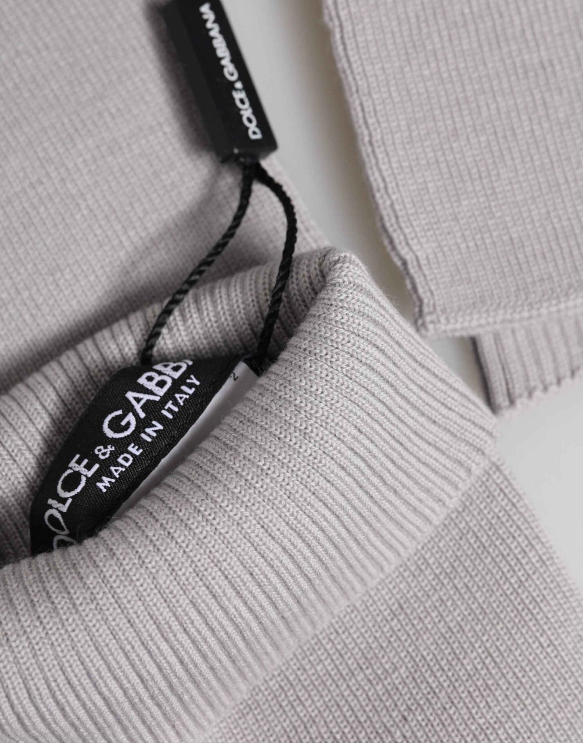 Dolce & Gabbana Gray Virgin Wool Knitted Fingerless Men Gloves