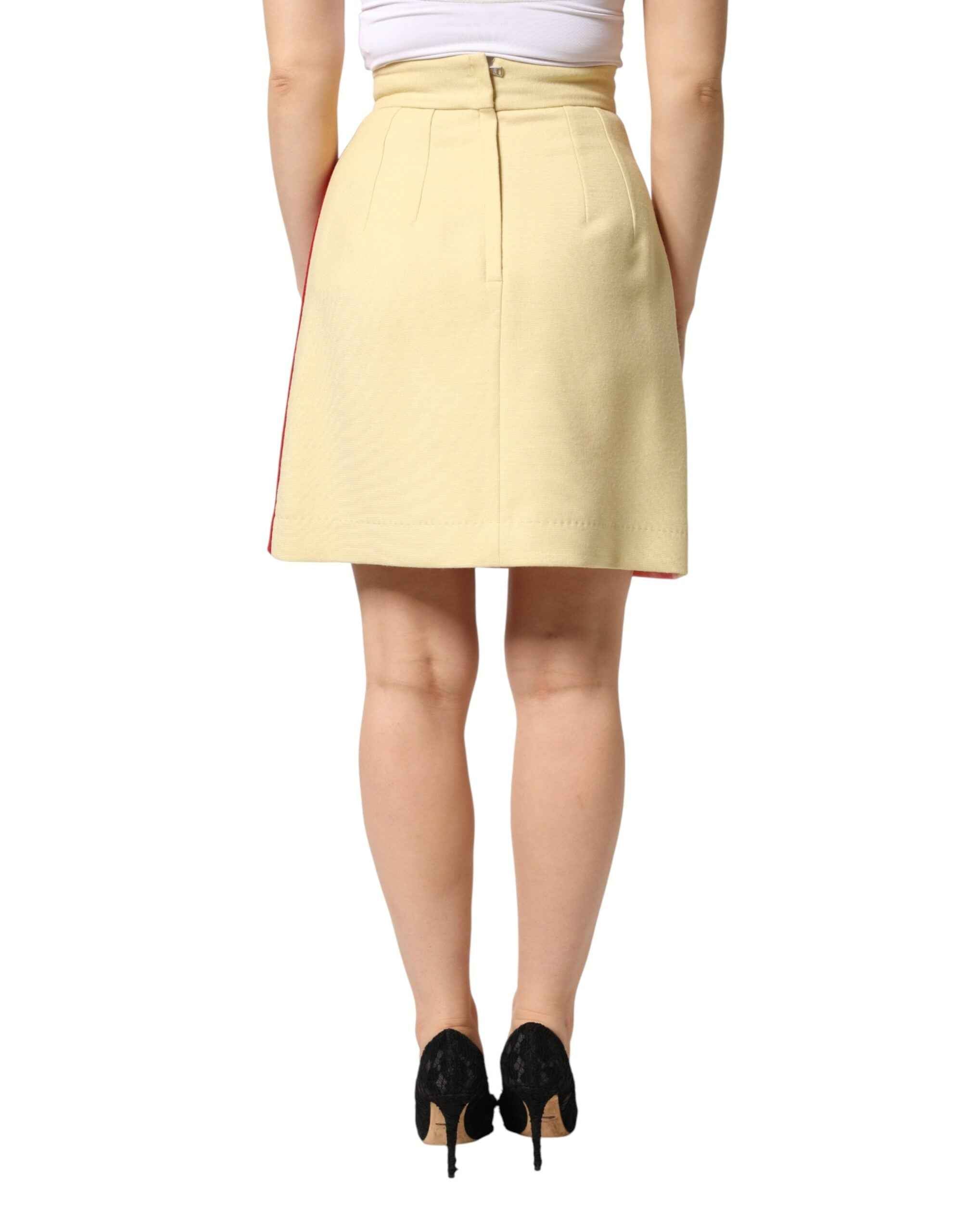 Dolce & Gabbana Multicolor Wool Casual High Waist Mini Skirt