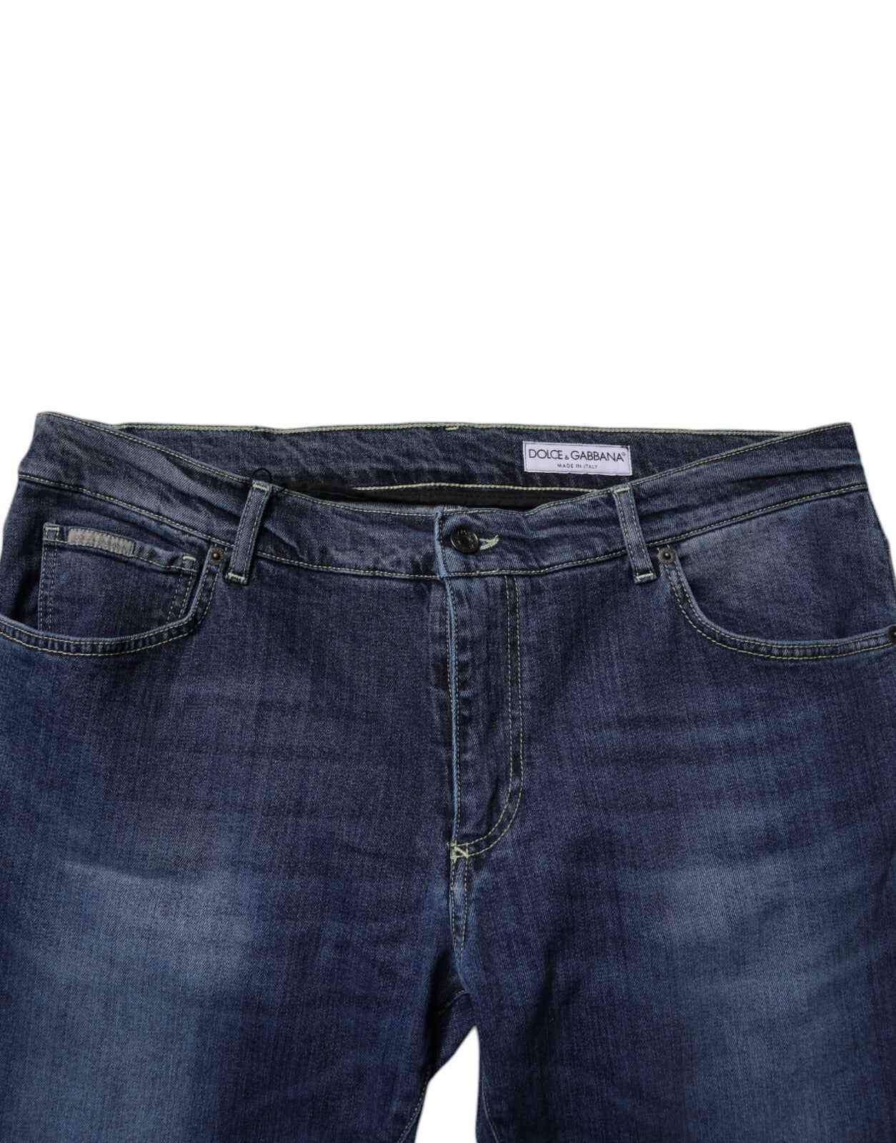 Dolce & Gabbana Blue Washed Cotton Stretch SkinnyDenim Jeans