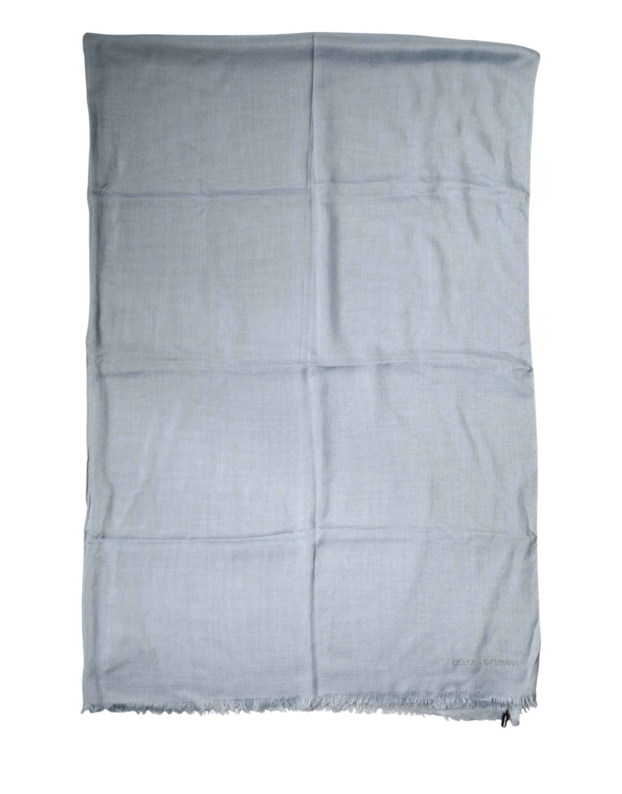 Dolce & Gabbana Light Blue Cashmere Knitted Shawl