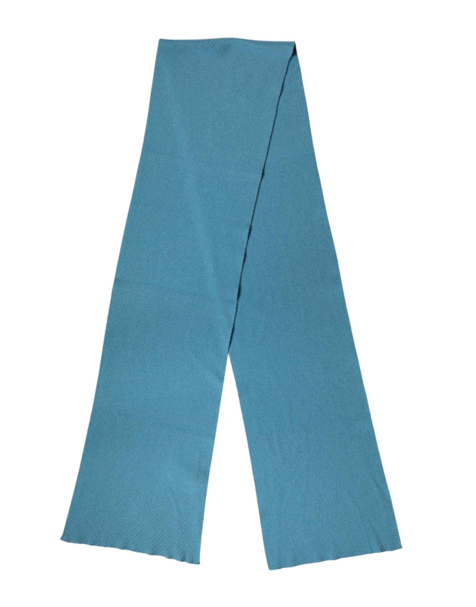 Dolce & Gabbana Blue Cashmere Knit Neck Wrap Shawl Scarf